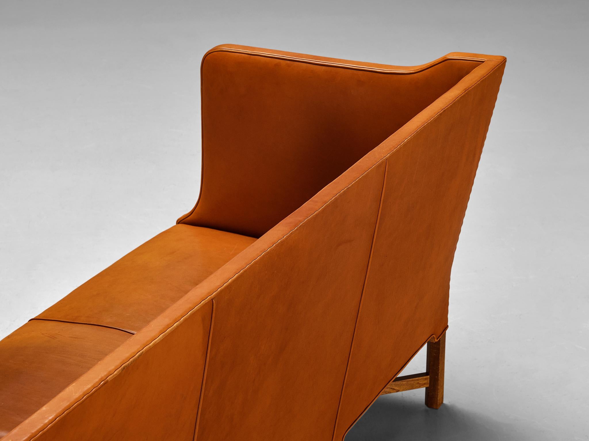 Kaare Klint für Rud. Rasmussen Sofa Modell 4118 aus Leder und Mahagoni  (Skandinavische Moderne) im Angebot