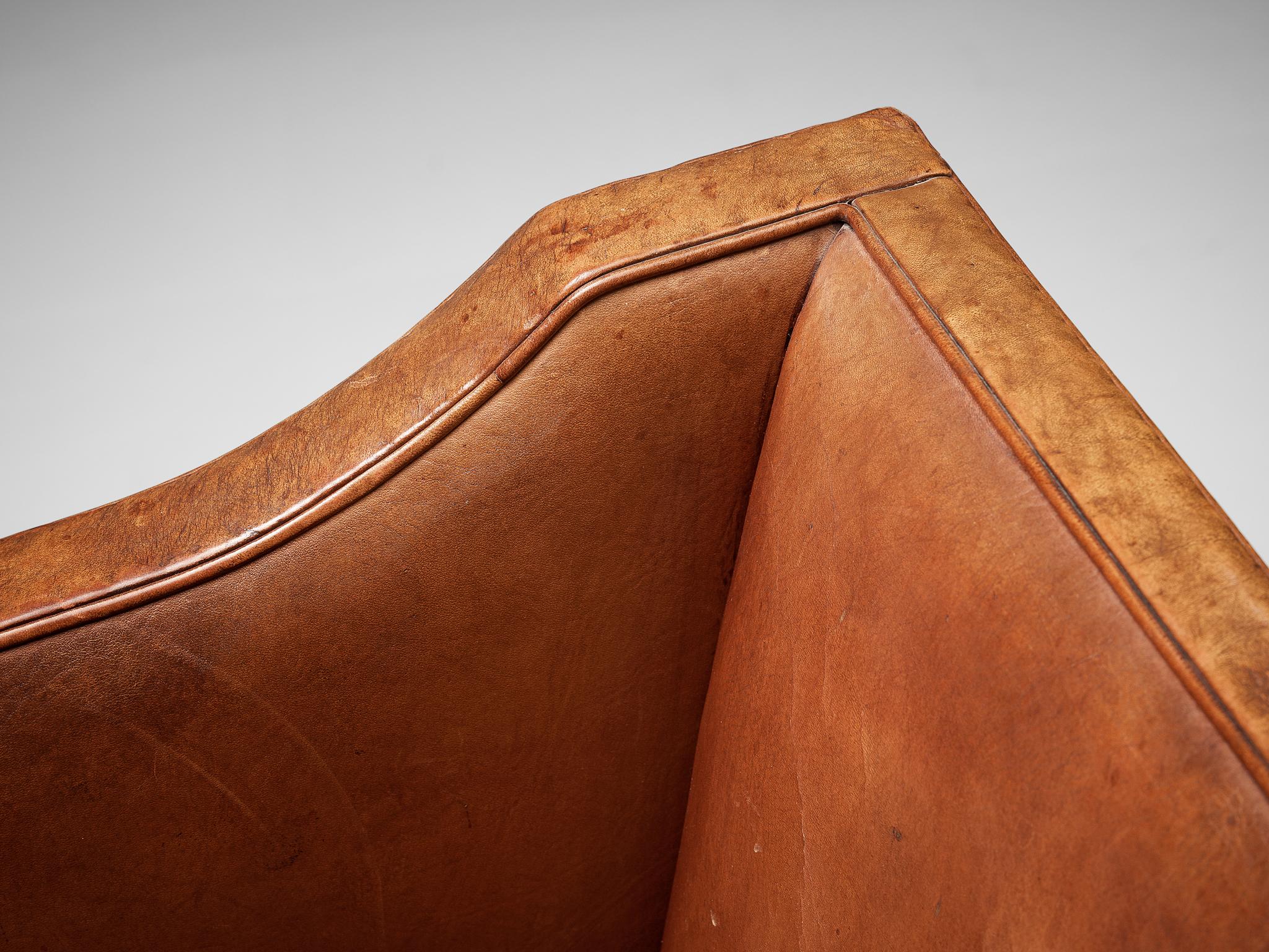 Kaare Klint for Rud Rasmussen Sofa in Original Leather In Good Condition In Waalwijk, NL