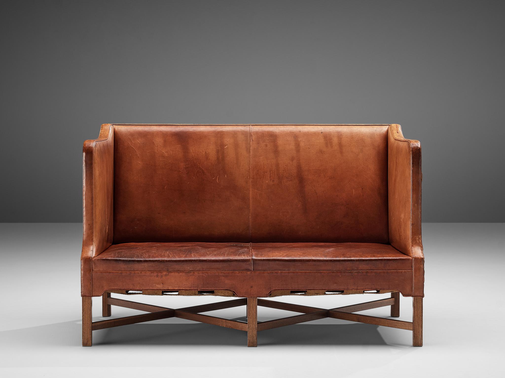 Mid-20th Century Kaare Klint for Rud Rasmussen Sofa in Original Leather