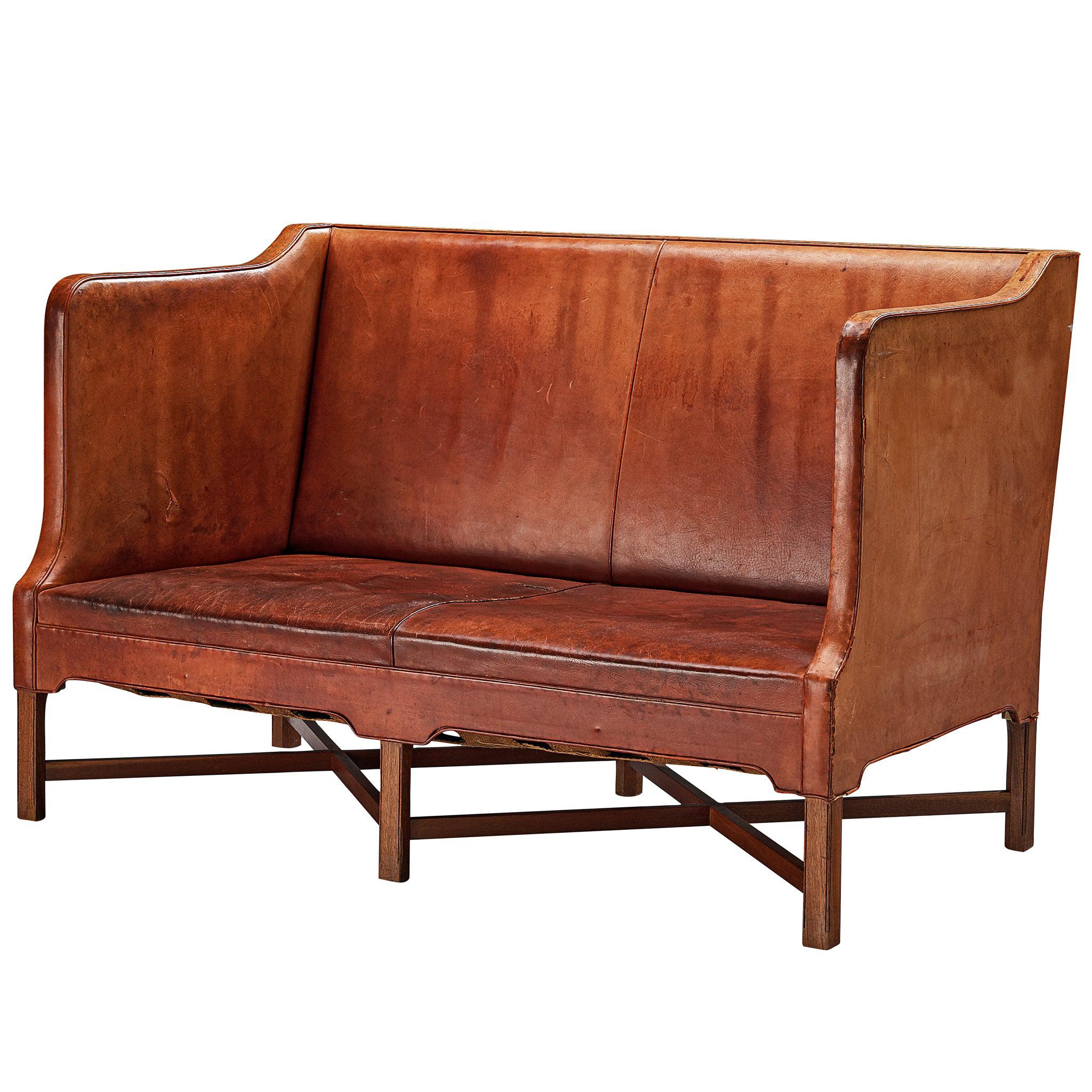 Kaare Klint for Rud Rasmussen Sofa in Original Leather