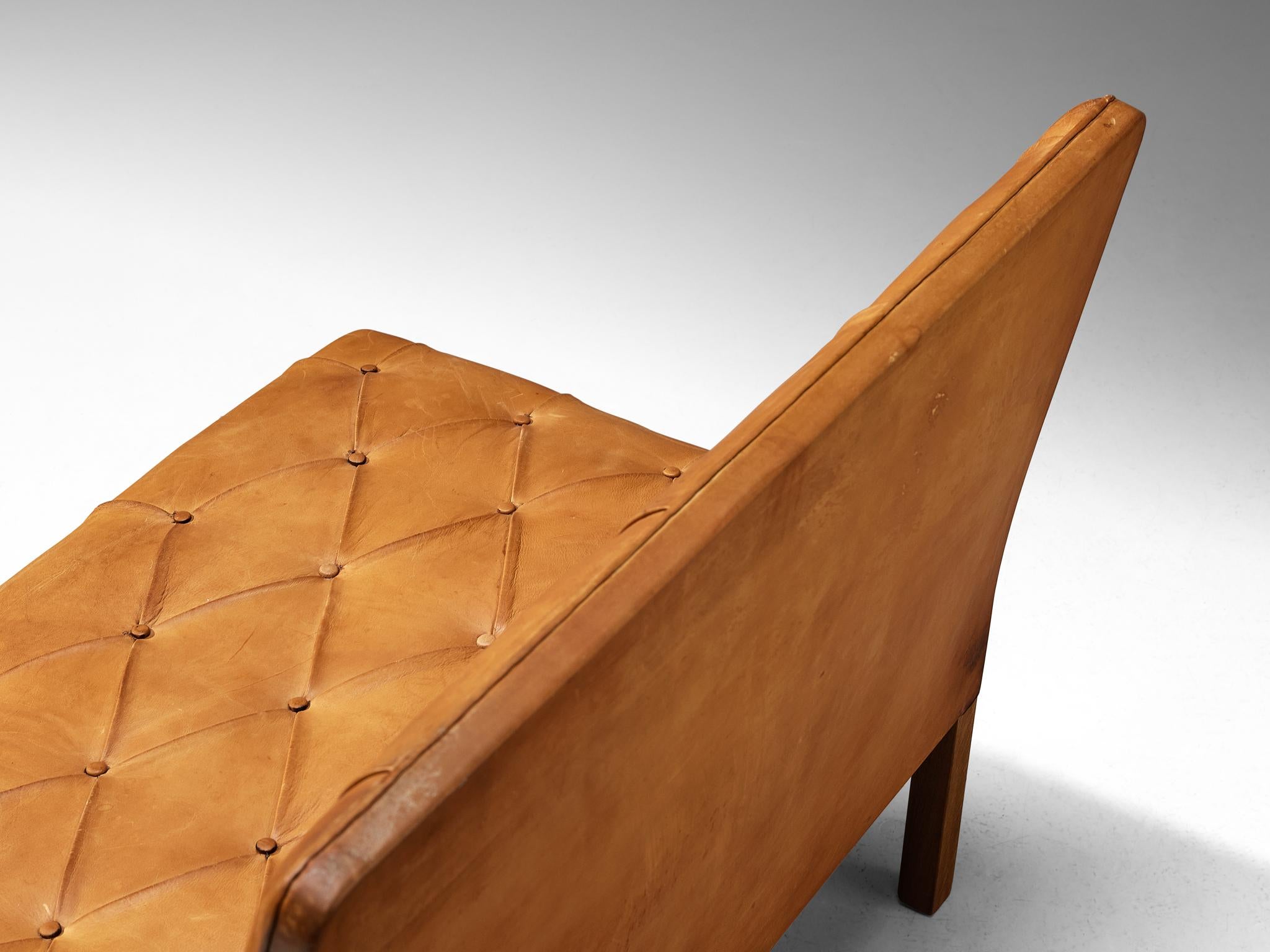 Kaare Klint for Rud Rasmussen Sofa with Ottoman in Cognac Leather 5