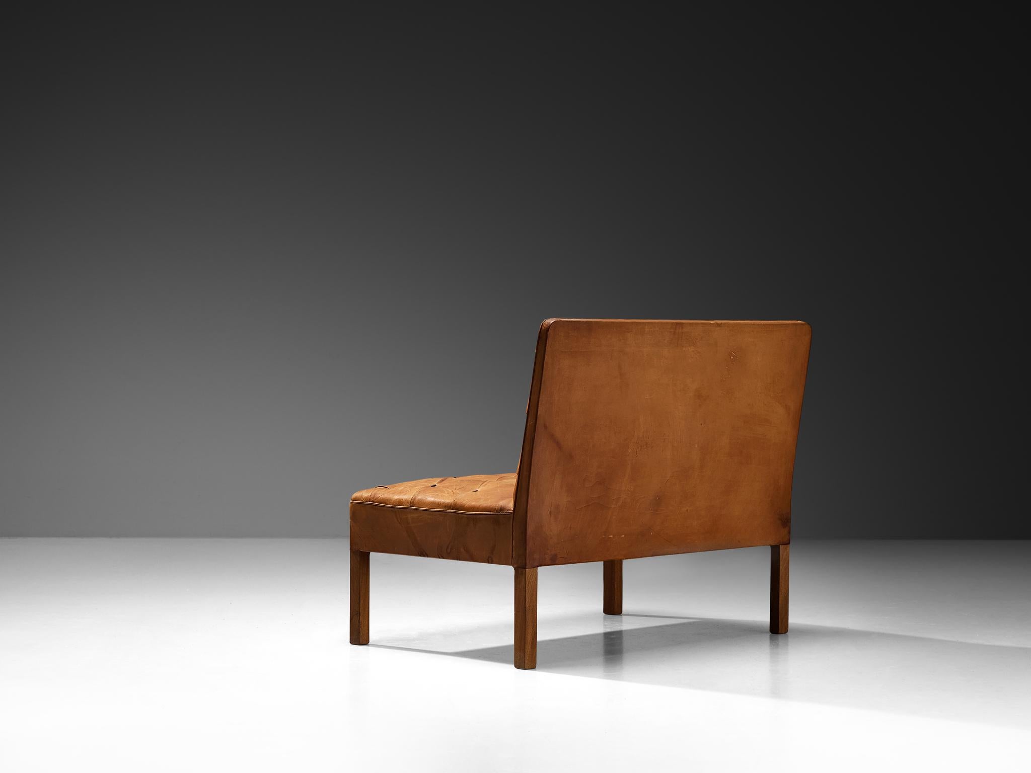 Kaare Klint for Rud Rasmussen Sofa with Ottoman in Cognac Leather 6