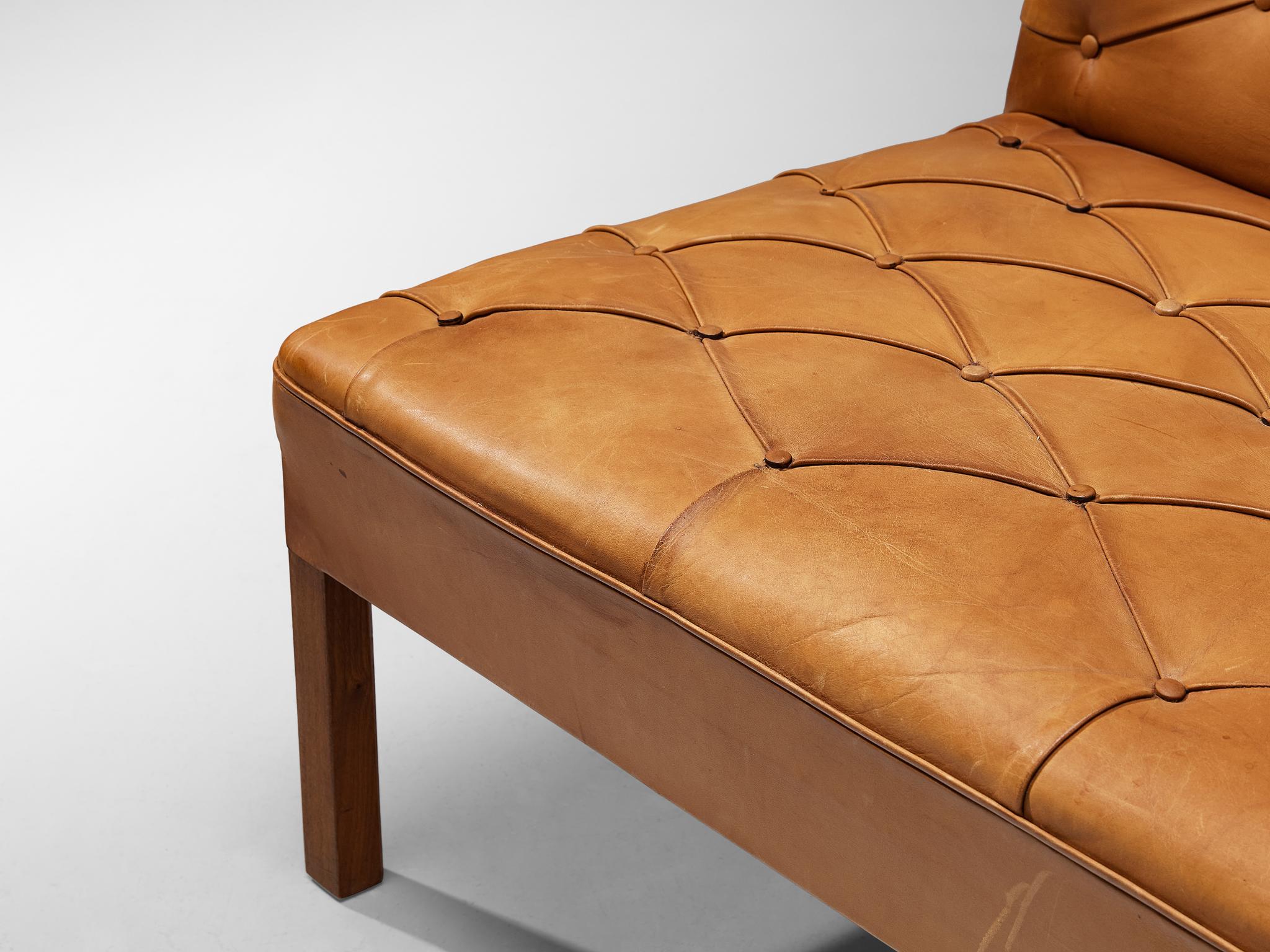 Kaare Klint for Rud Rasmussen Sofa with Ottoman in Cognac Leather 7