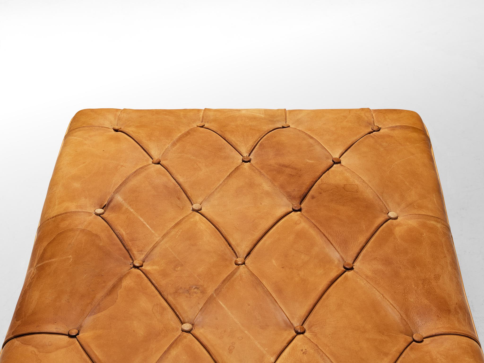 Kaare Klint for Rud Rasmussen Sofa with Ottoman in Cognac Leather 1