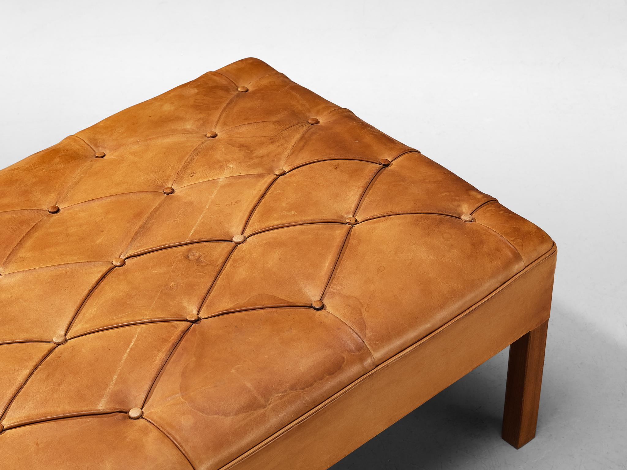 Kaare Klint for Rud Rasmussen Sofa with Ottoman in Cognac Leather 3