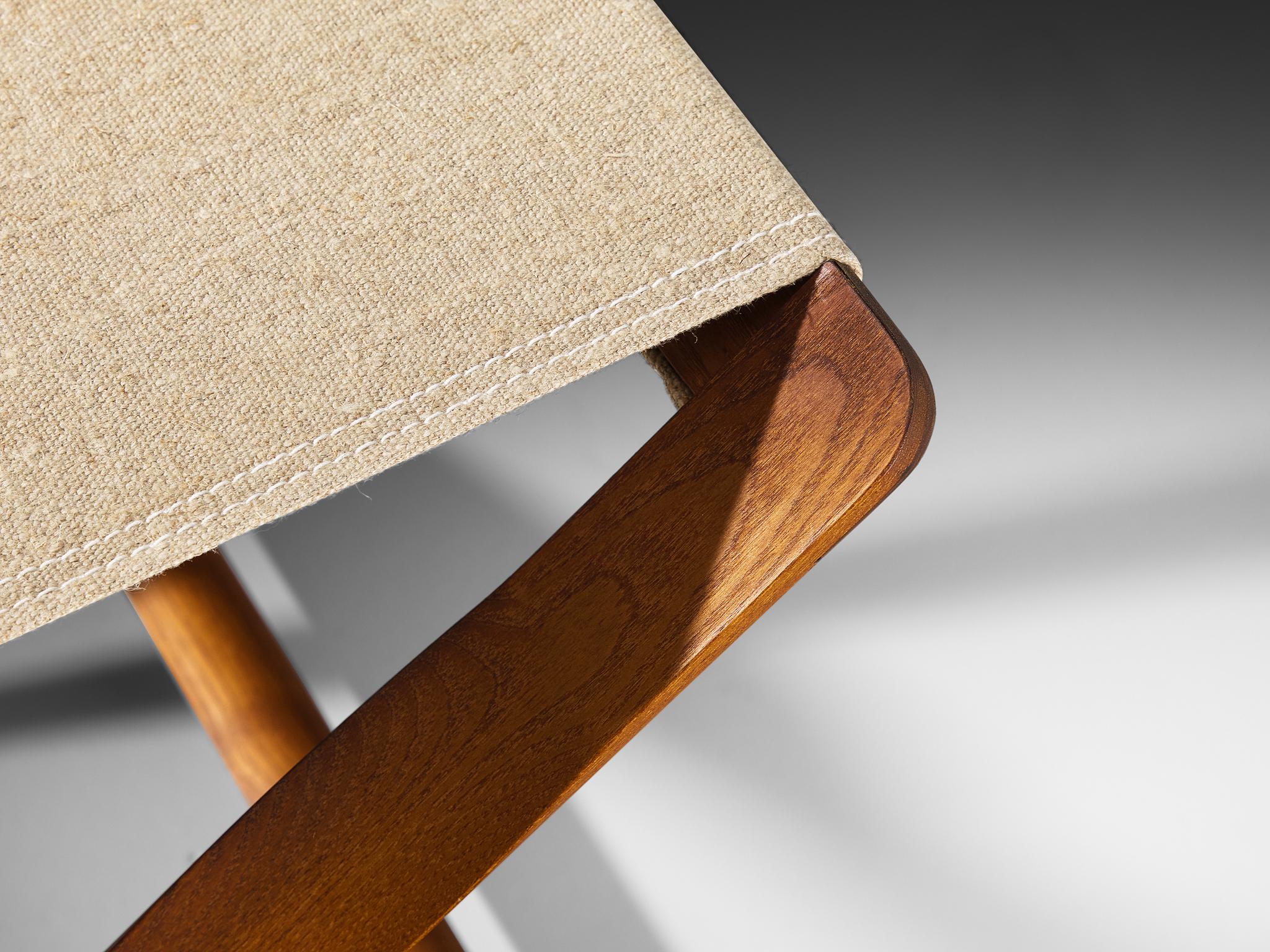 Toile Kaare Klint pour Rud. Tabouret pliant Rasmussens Snedkekier avec table à plateau