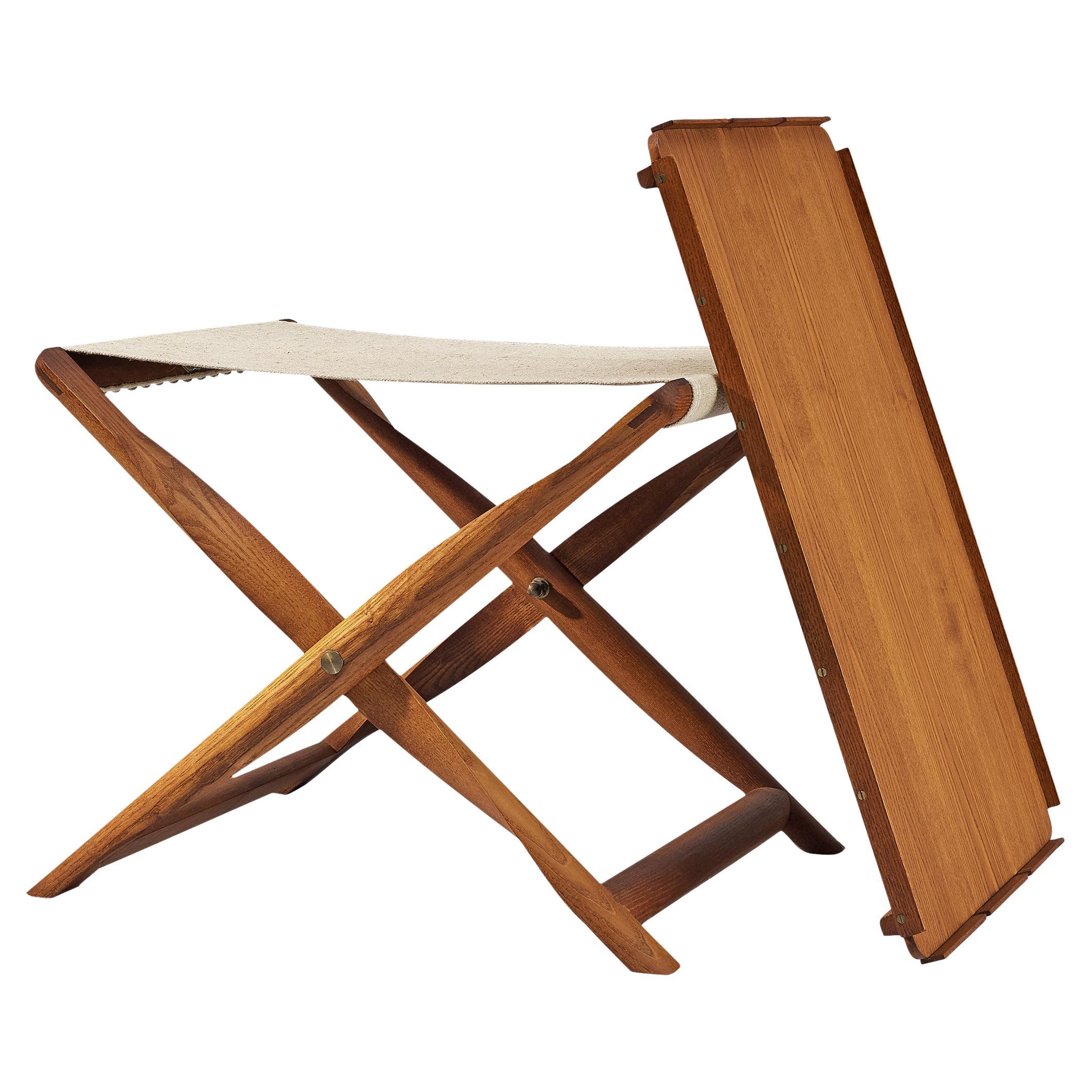 Kaare Klint for Rud, Rasmussens Snedkekier Folding Stool with Tray Table  For Sale
