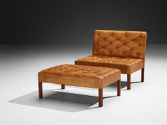 Kaare Klint for Rud. Rasmussens Snedkerier '4698' Sofa with Ottoman in Leather