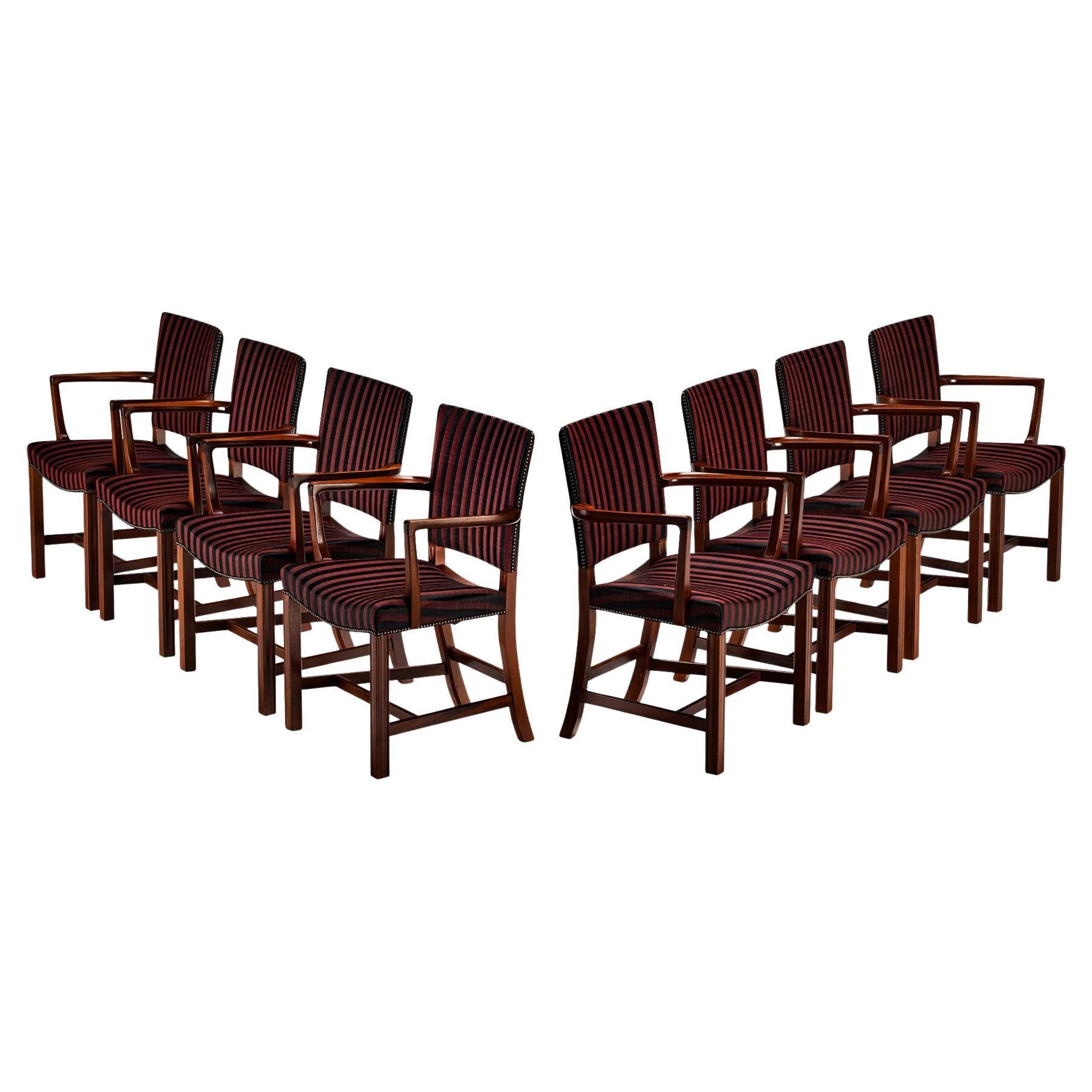 Kaare Klint pour Rud. Ensemble de huit chaises de salle à manger 3758A de Rasmussens Snedkerier