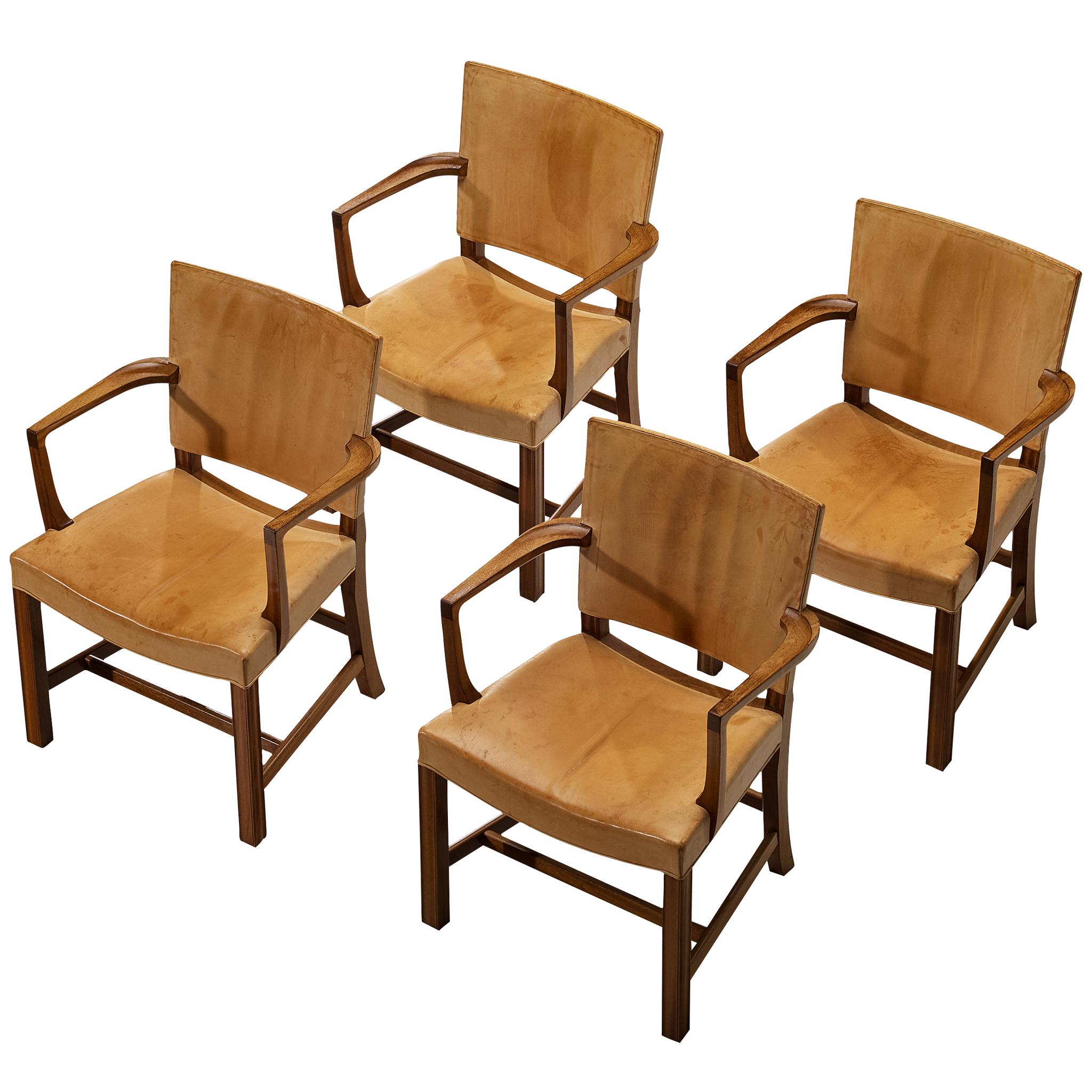 Kaare Klint pour Rud. Rasmussens Snedkerier Ensemble de quatre fauteuils 3758A