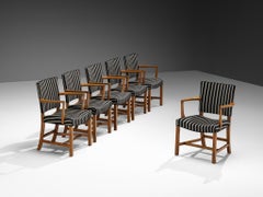 Kaare Klint for Rud. Rasmussens Snedkerier Set of Six '3758A' Red Dining Chairs