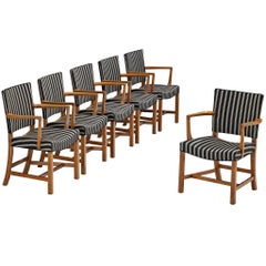 Kaare Klint pour Rud. Ensemble de six chaises de salle à manger rouges '3758A' Rasmussens Snedkerier