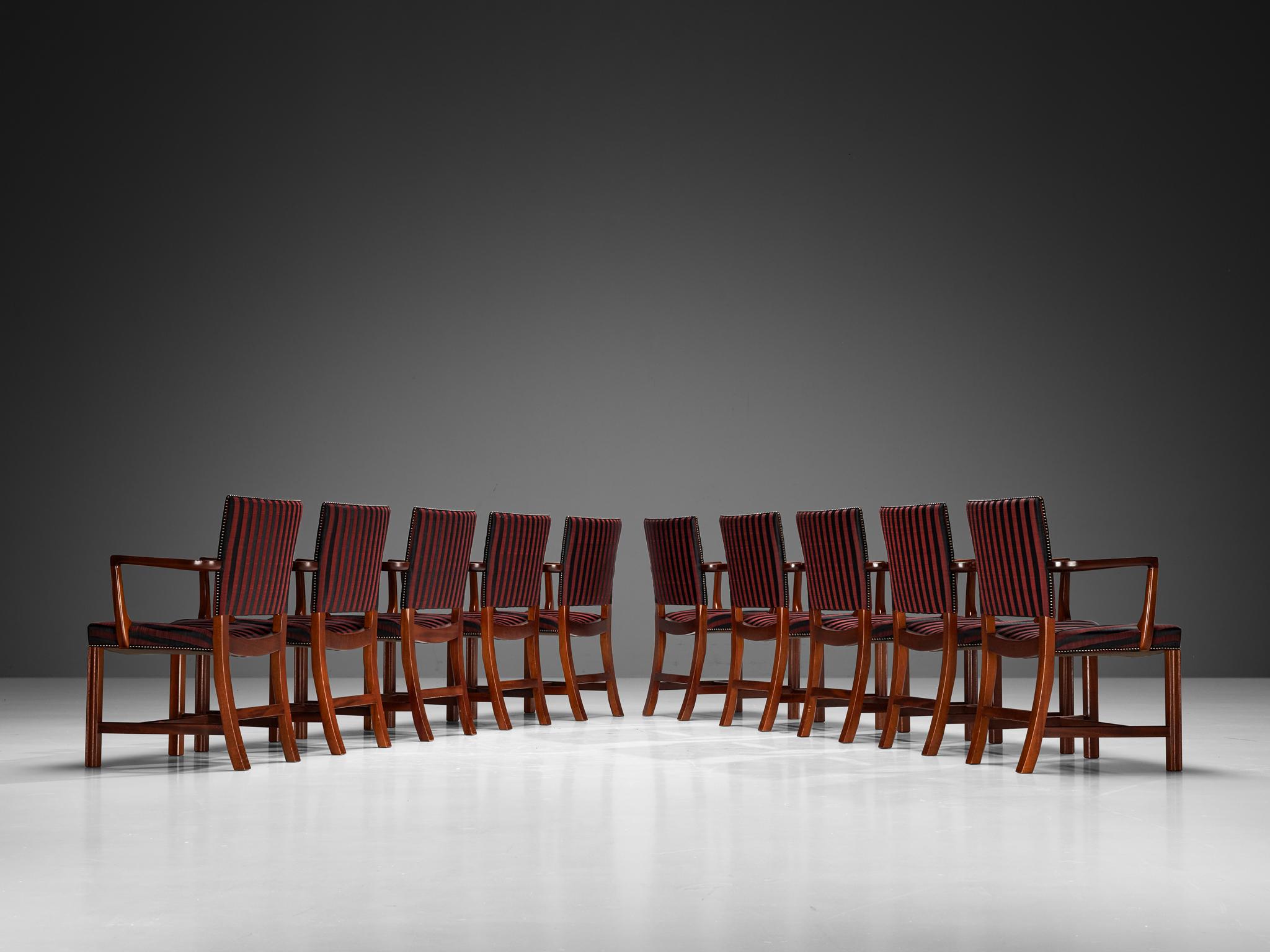 Scandinavian Modern Kaare Klint for Rud. Rasmussens Snedkerier Set of Ten '3758A' Dining Chairs