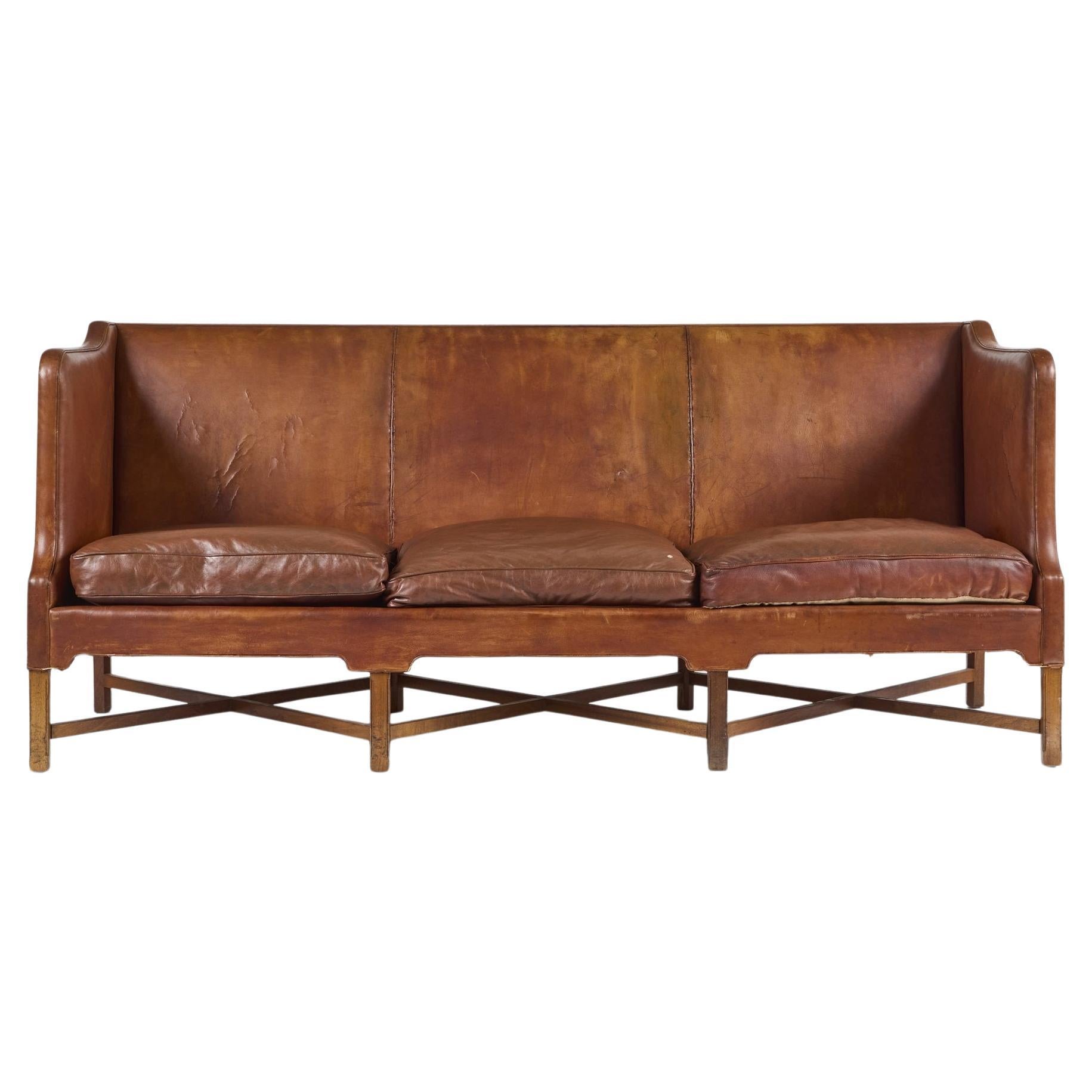 Kaare Klint Leather Sofa 1930s