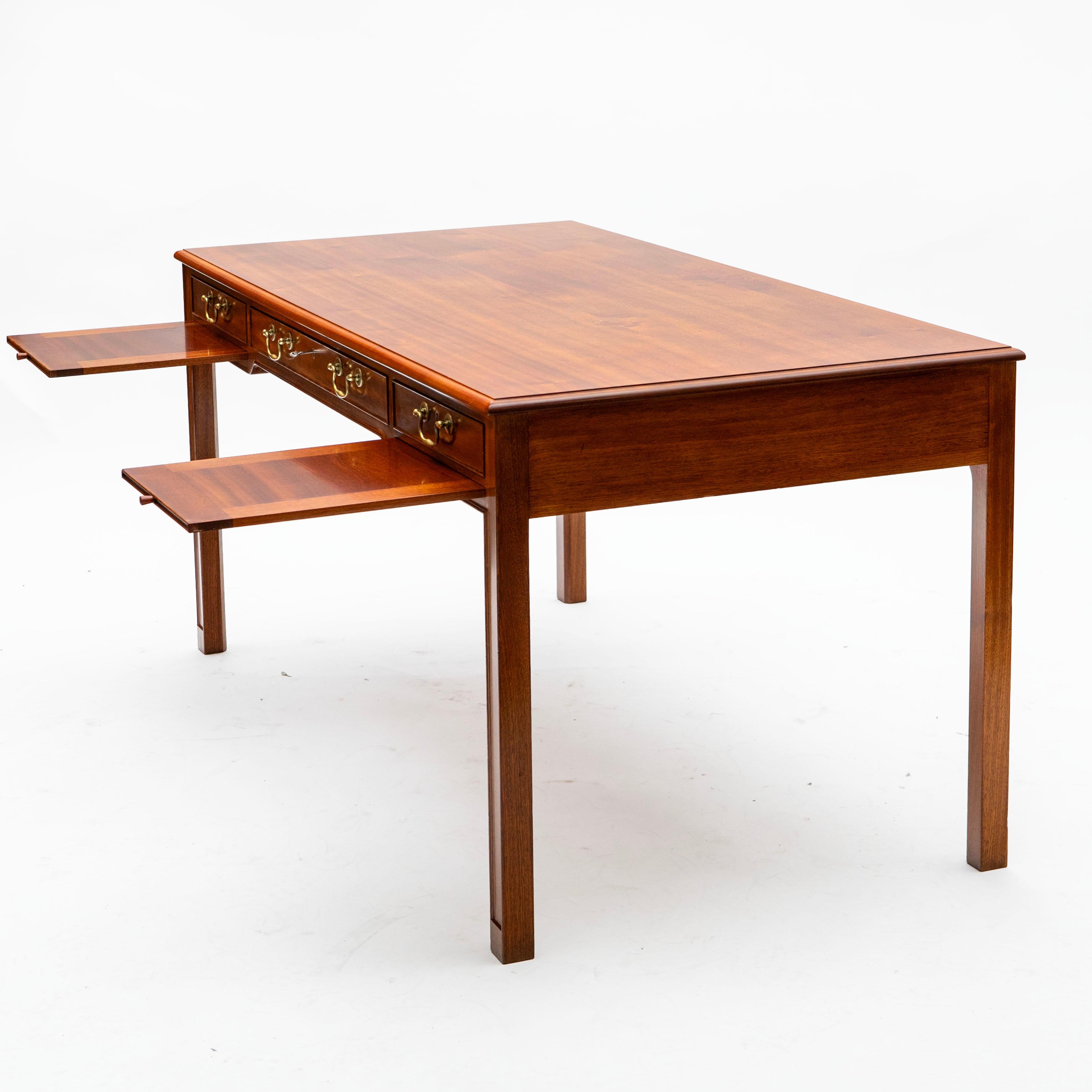 20th Century Kaare Klint Mahogany Desk with Pull-Out Writing Surfaces, Designed 1949 For Sale