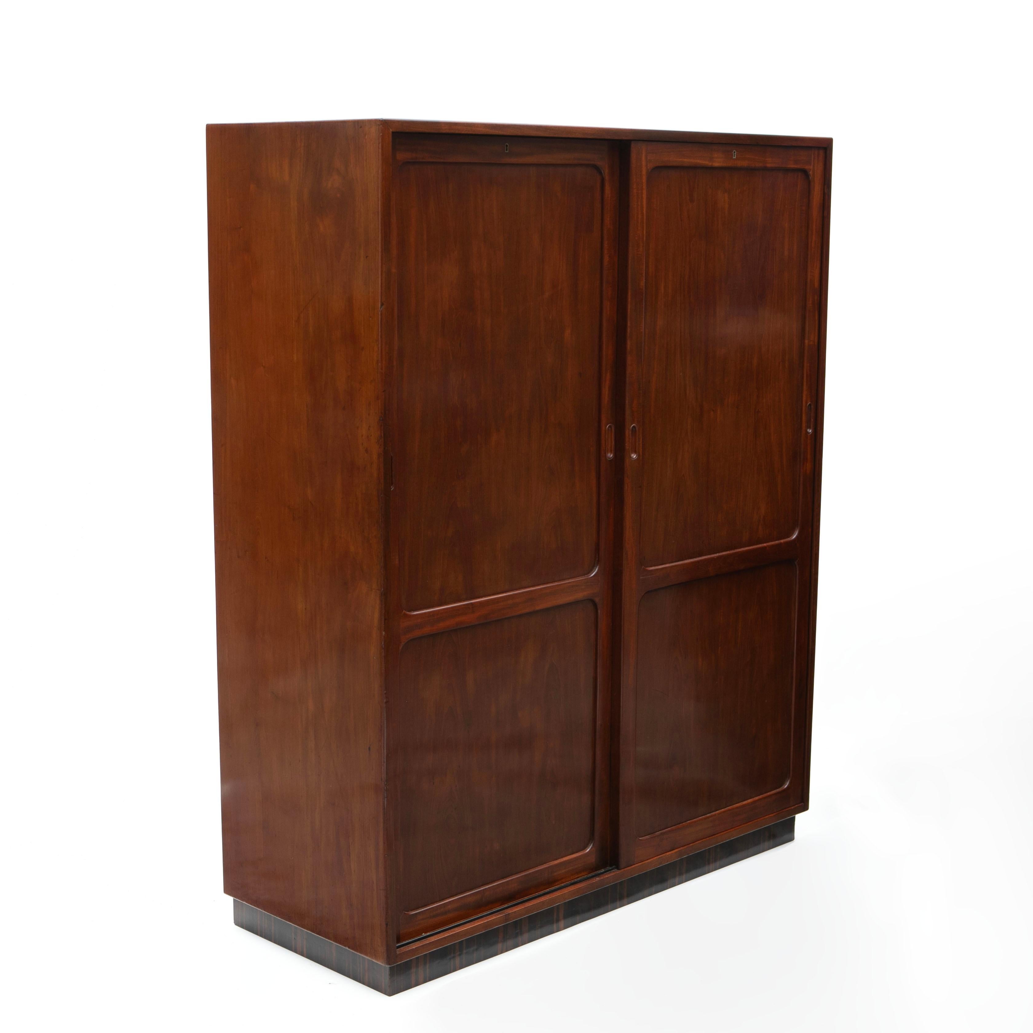 Kaare Klint Mahogany Filing Cabinet with Sliding Doors by Rud. Rasmussen For Sale 4