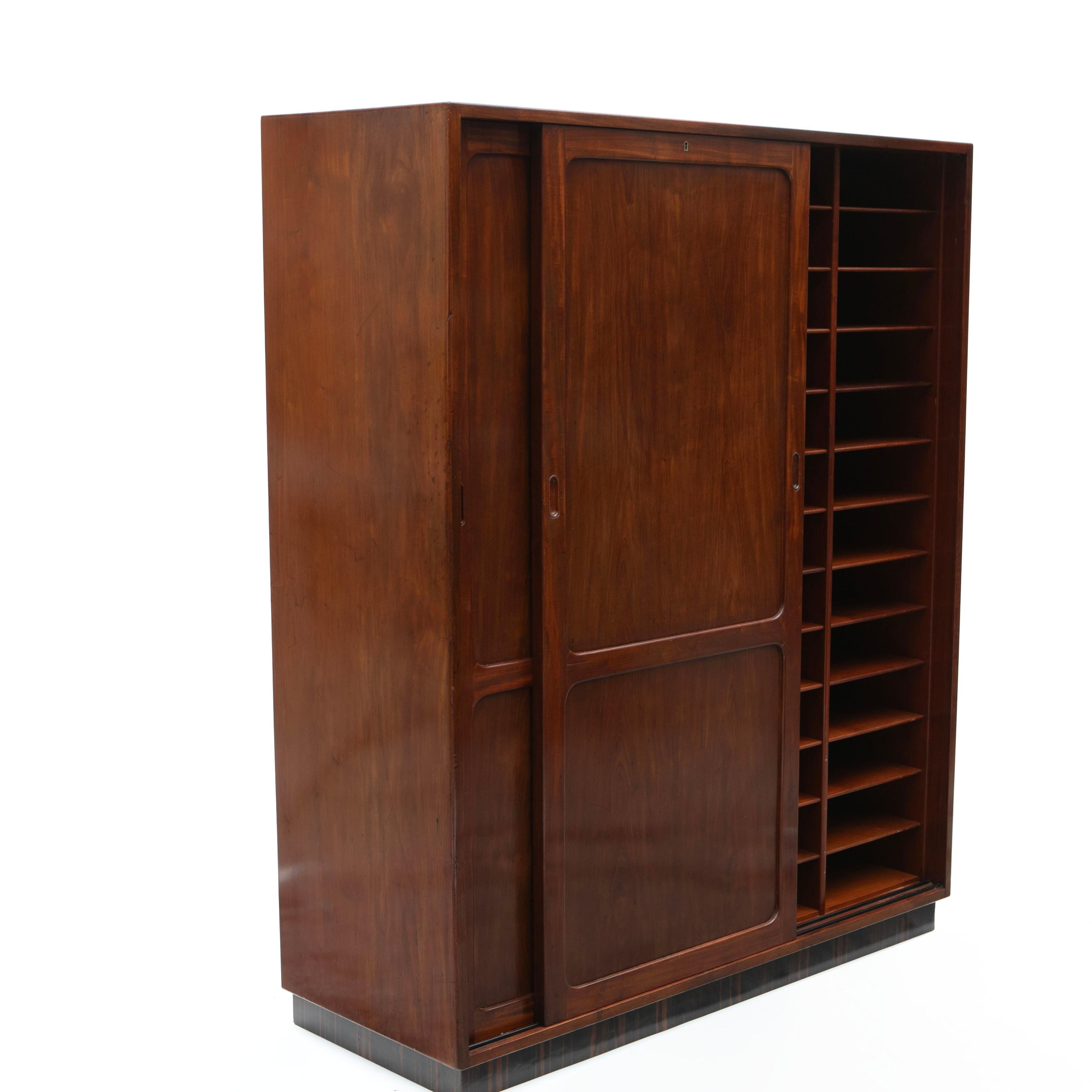 Kaare Klint Mahogany Filing Cabinet With Sliding Doors By Rud. Rasmussen For Sale 5
