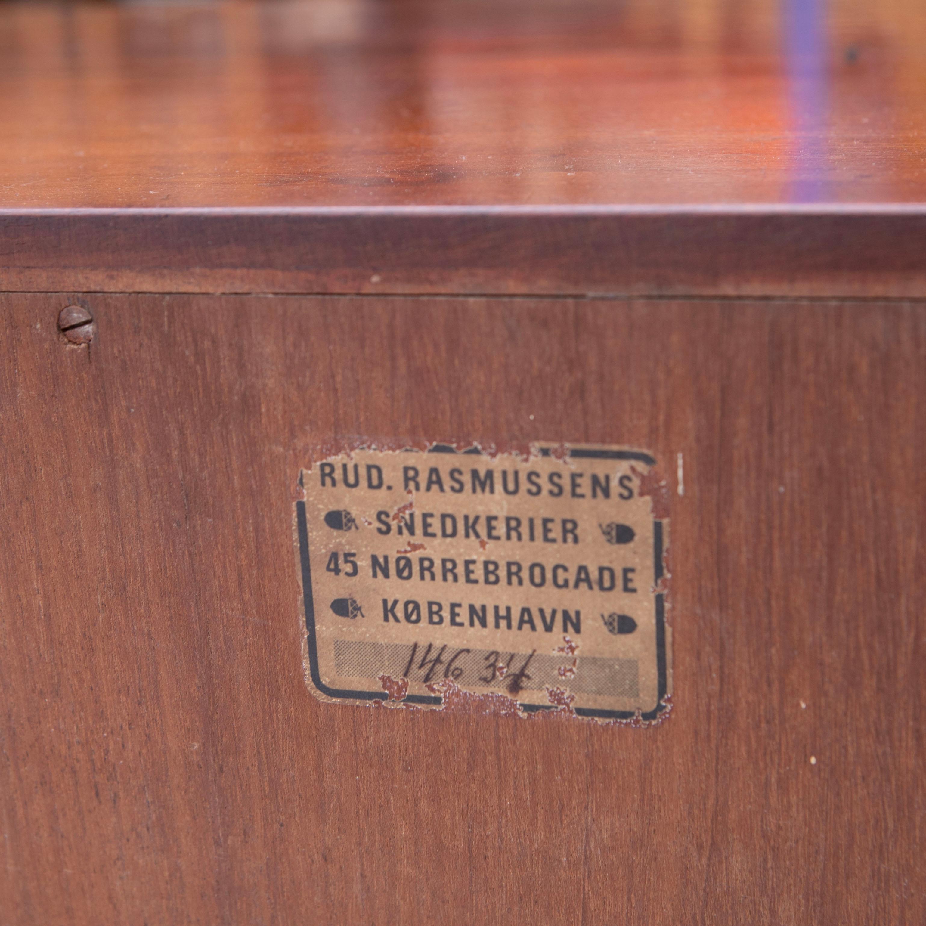 Kaare Klint Mahogany Filing Cabinet With Sliding Doors By Rud. Rasmussen For Sale 6