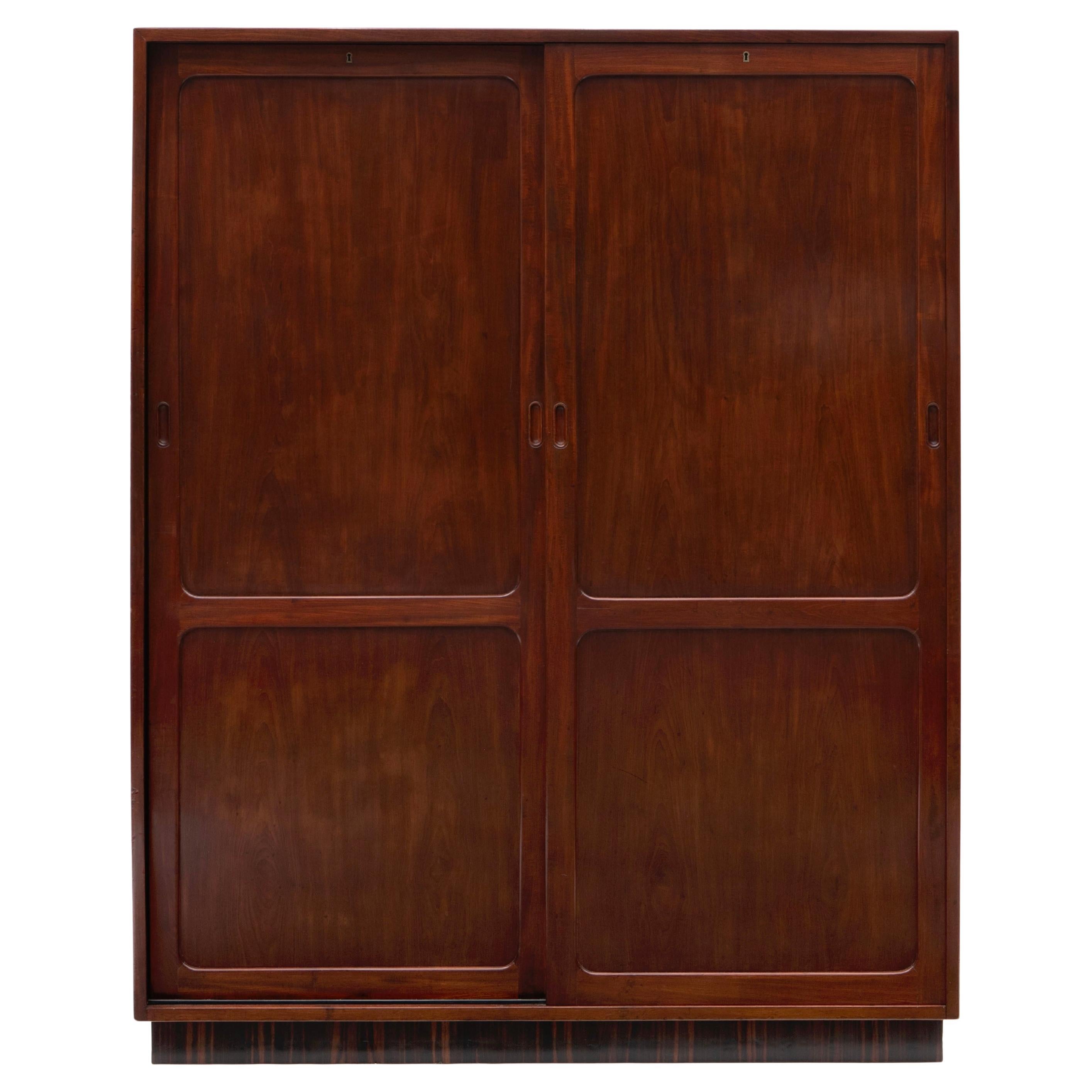 Kaare Klint Mahogany Filing Cabinet With Sliding Doors By Rud. Rasmussen For Sale