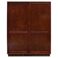 Used Kaare Klint Mahogany Filing Cabinet With Sliding Doors By Rud. Rasmussen