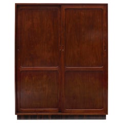 Kaare Klint Mahogany Filing Cabinet With Sliding Doors By Rud. Rasmussen