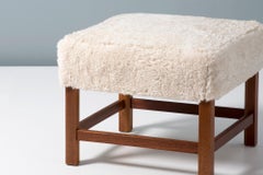 Kaare Klint Mahogany & Sheepskin Ottoman, circa 1950s