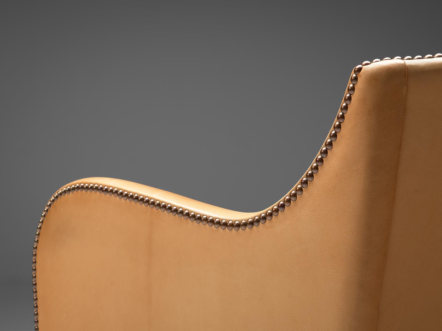 Kaare Klint and Edvard Kindt-Larsen 'Mix' Lounge Chair in Niger Leather In Good Condition In Waalwijk, NL