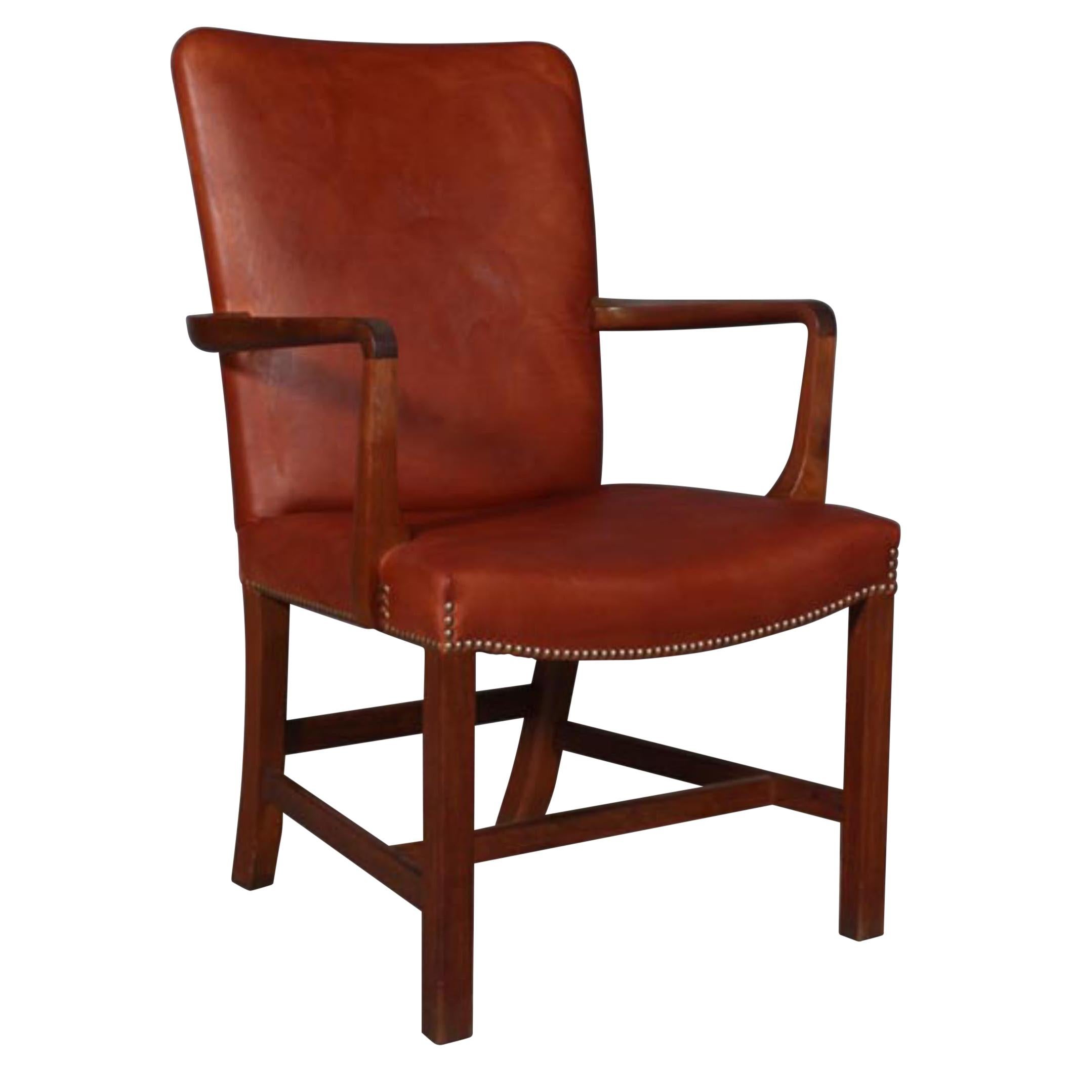 Kaare Klint "Nørrevold" Armchair in mahogany and leather
