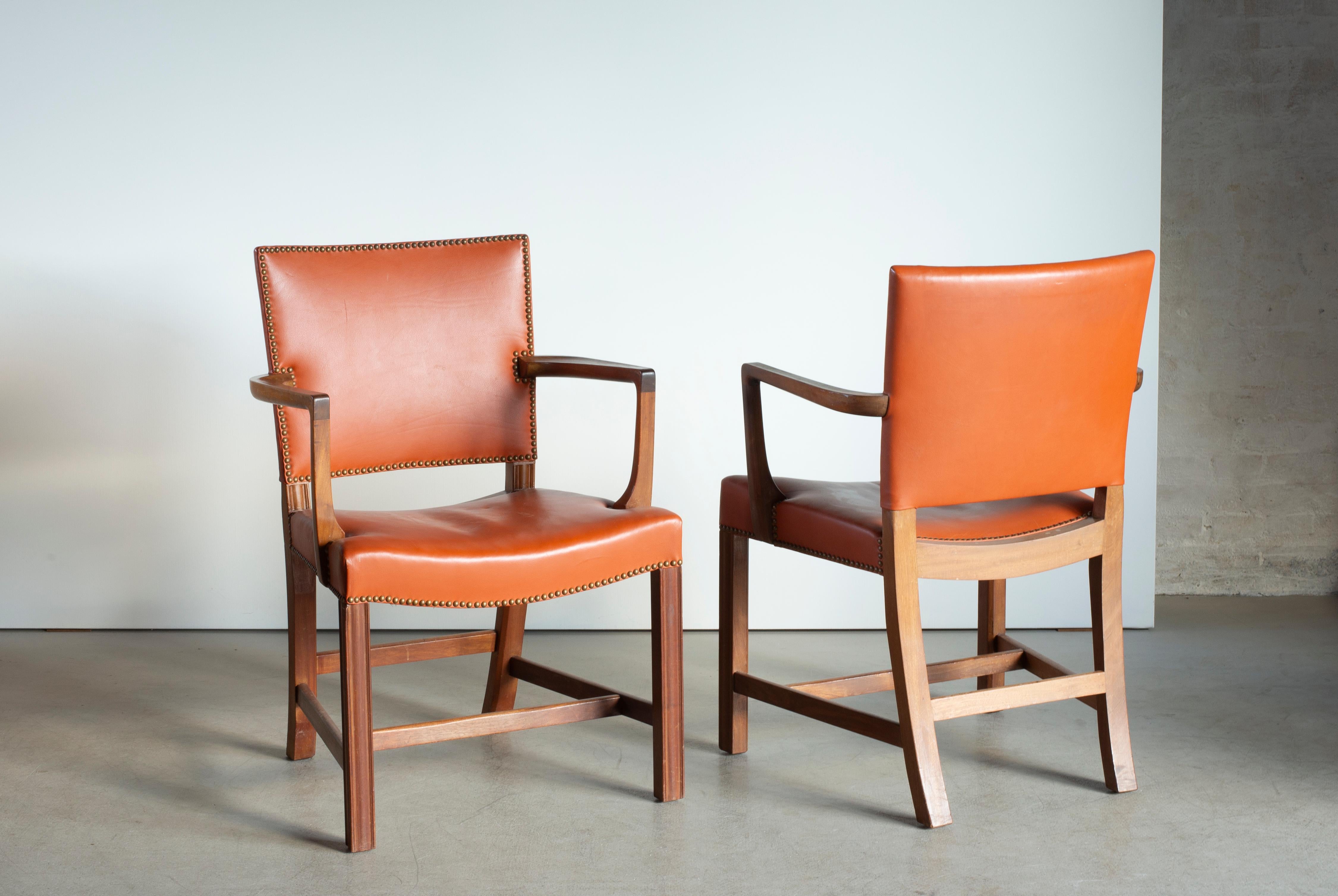 Scandinavian Modern Kaare Klint Pair of Armchairs for Rud. Rasmussen For Sale