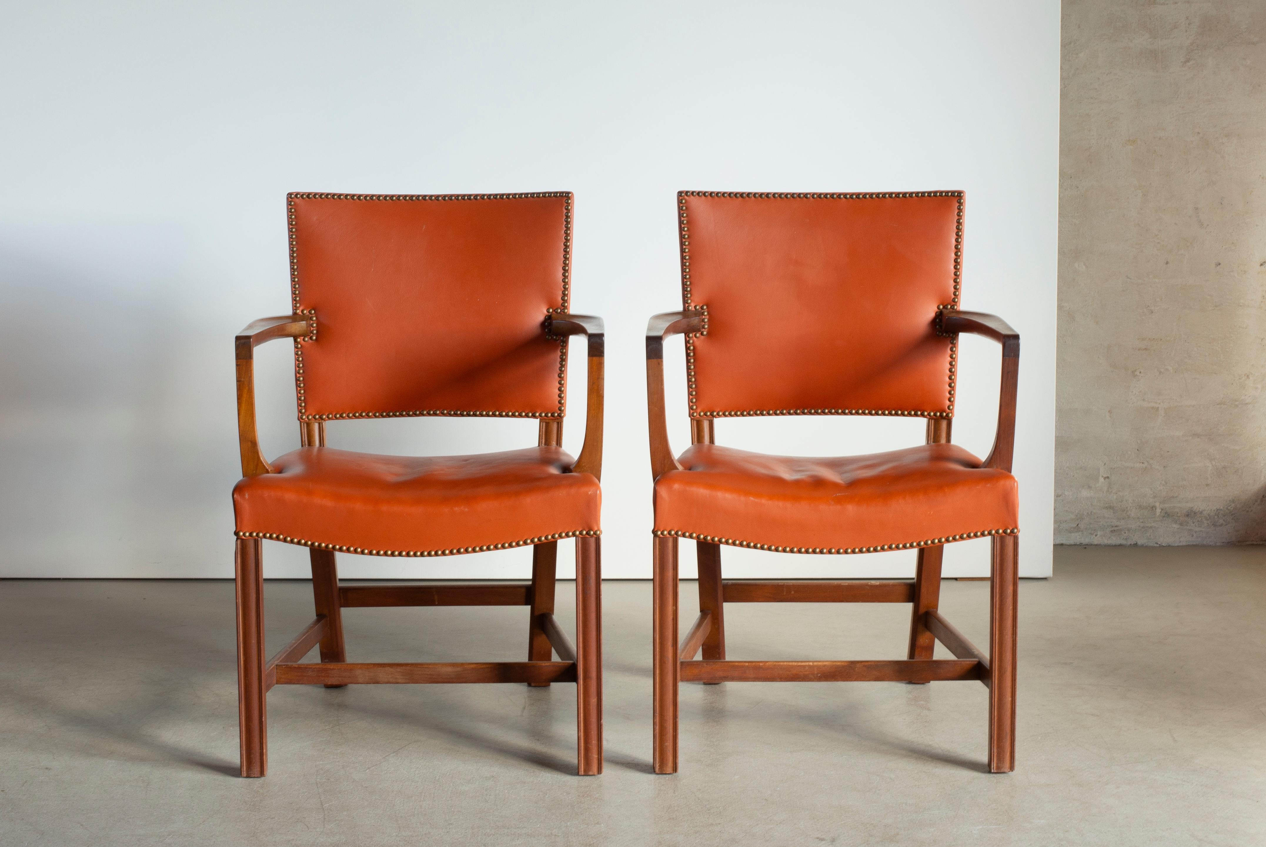 Danish Kaare Klint Pair of Armchairs for Rud. Rasmussen For Sale
