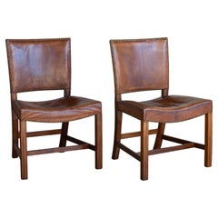 Kaare Klint Pair of Red Chairs for Rud. Rasmussen