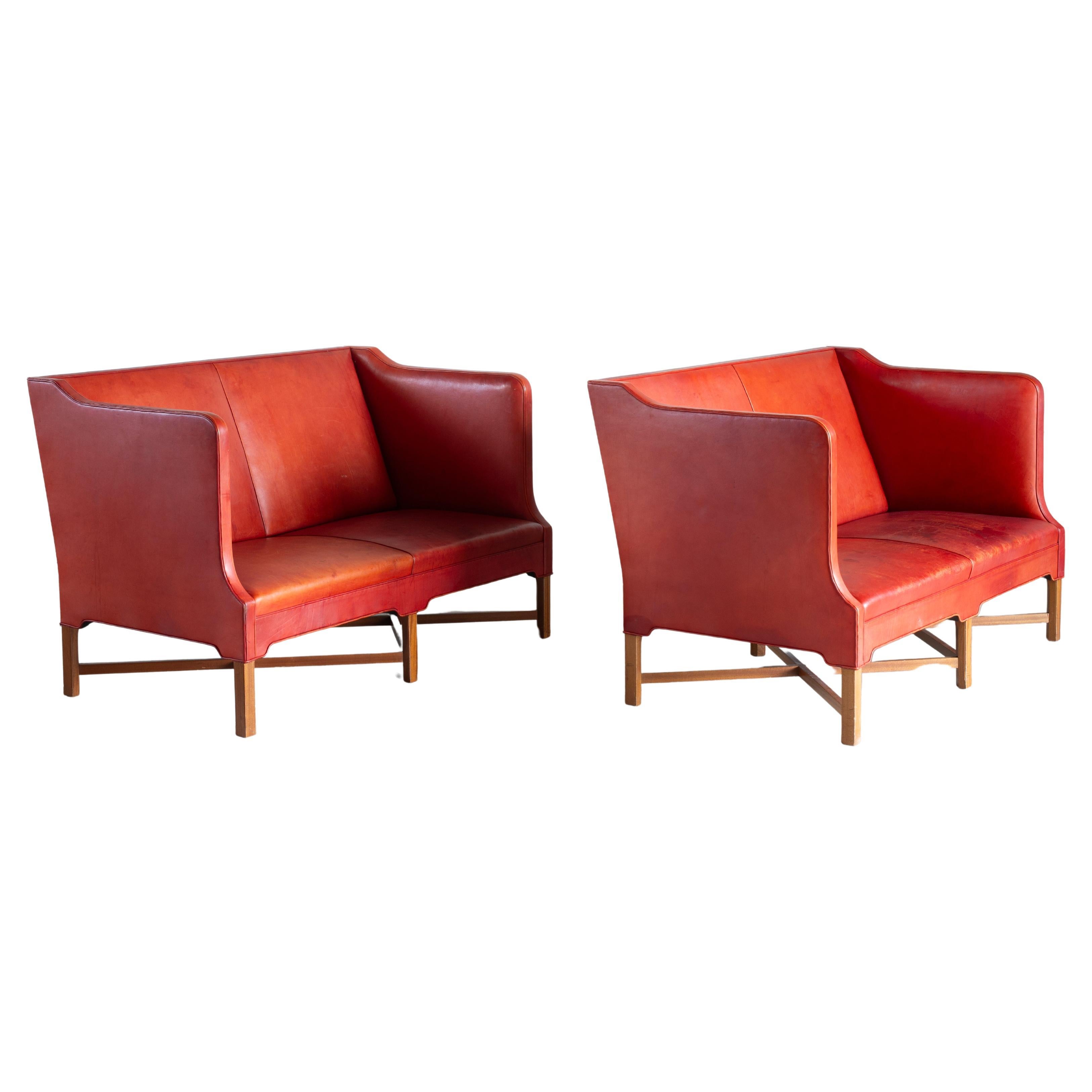 Kaare Klint Pair of Two-Seat Sofa for Rud. Rasmussen