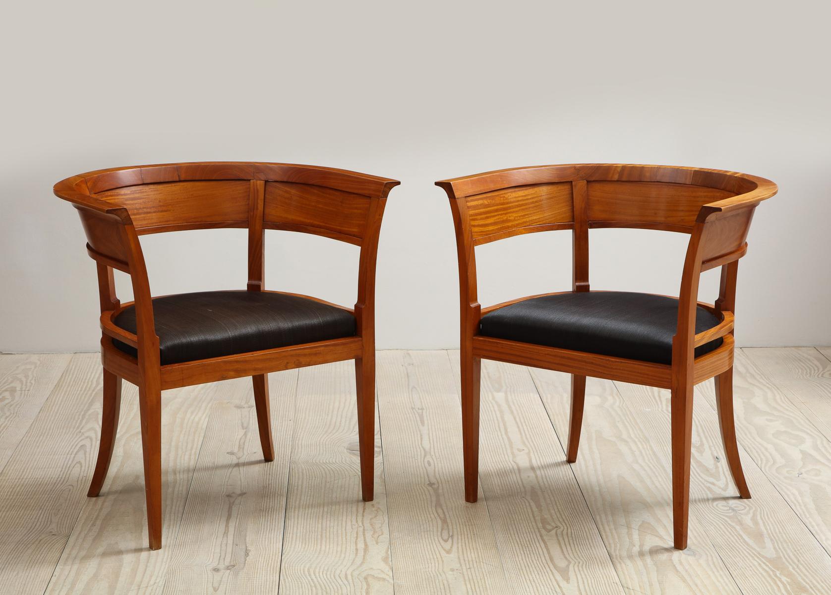 Kaare Klint, Rare Armchairs with Back Wood Panels, 1916 3