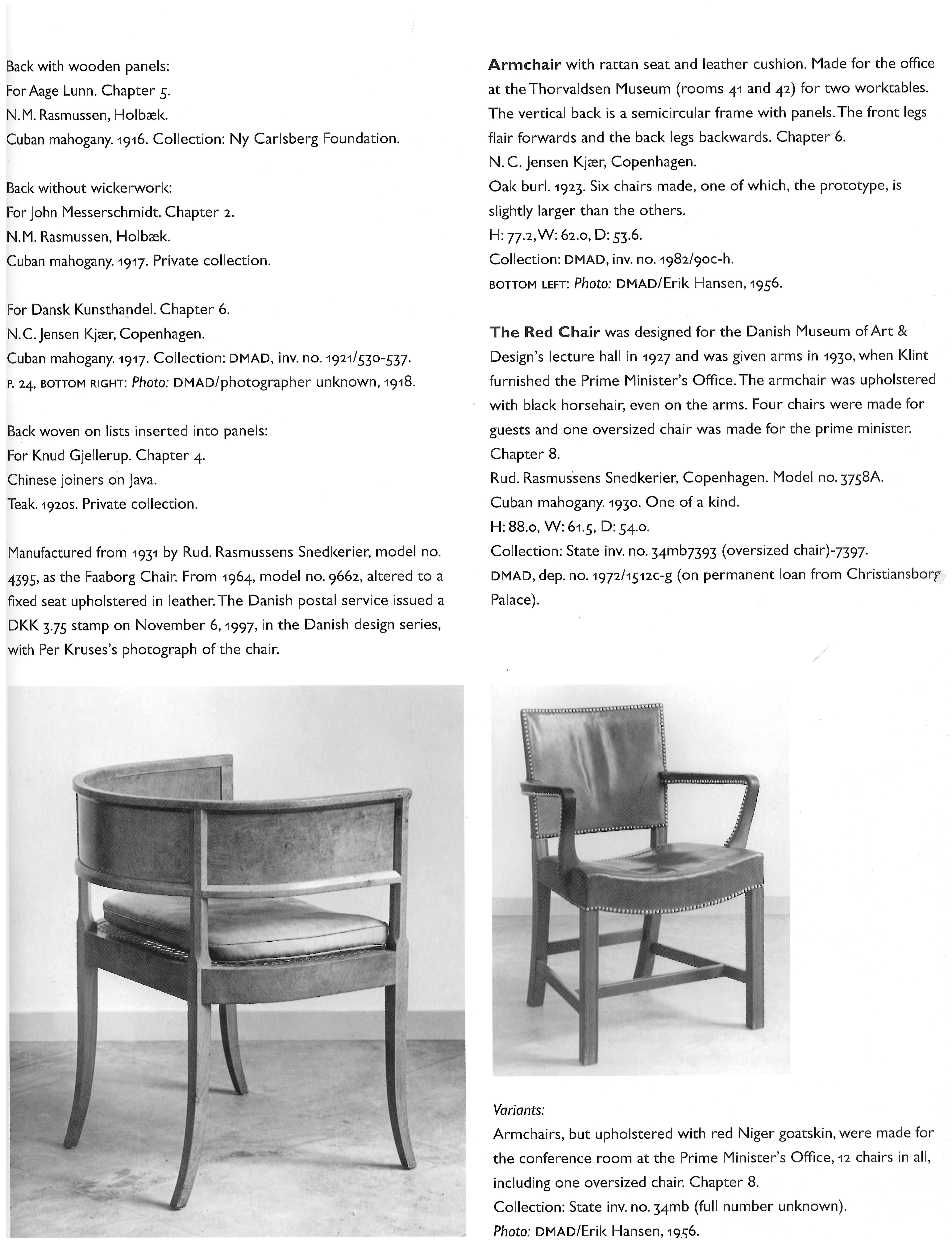 Kaare Klint, Rare Armchairs with Back Wood Panels, 1916 8