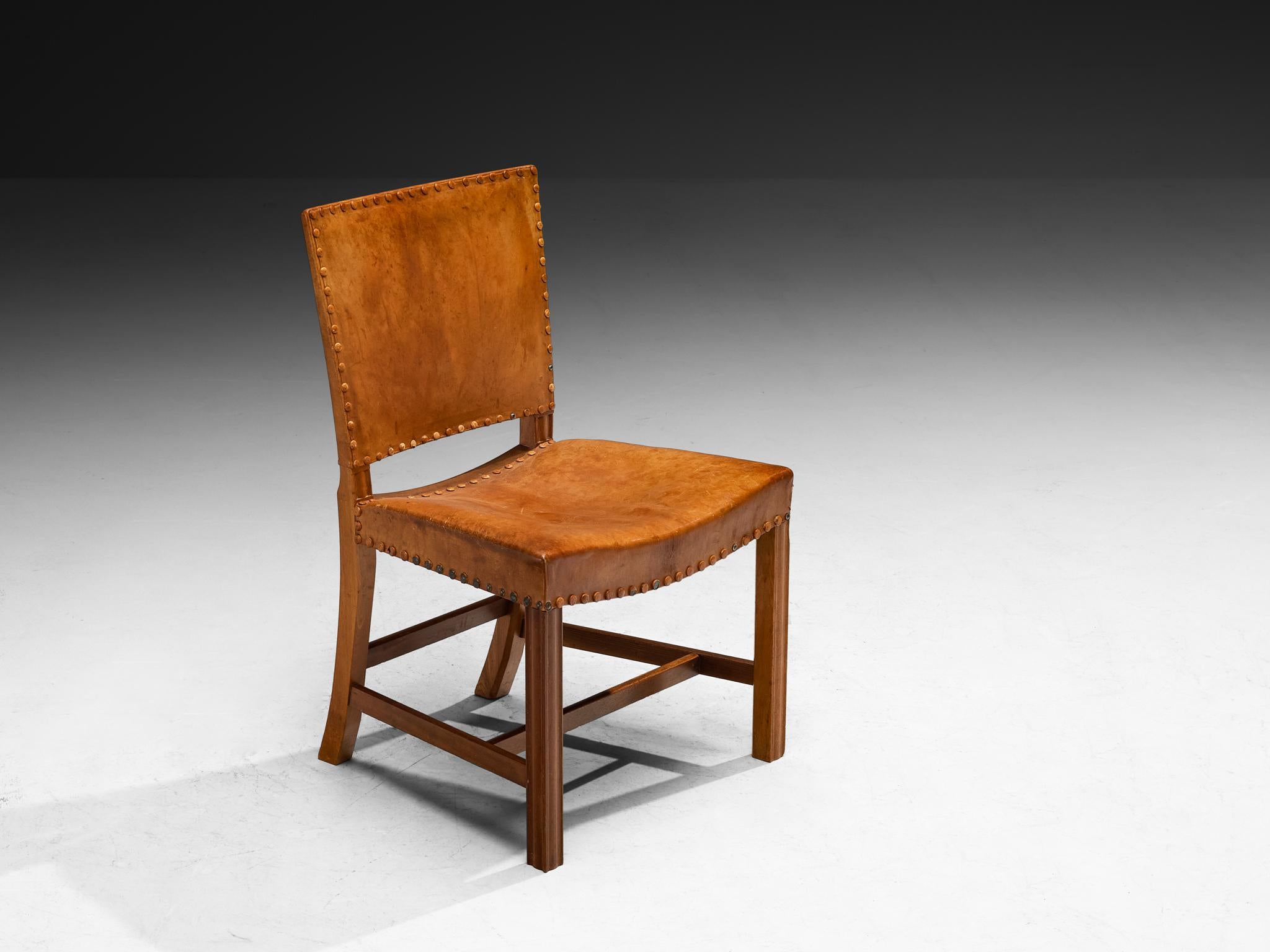 Kaare Klint Rare Set of Eight Dining Chairs in Niger Leather and Mahogany For Sale 4