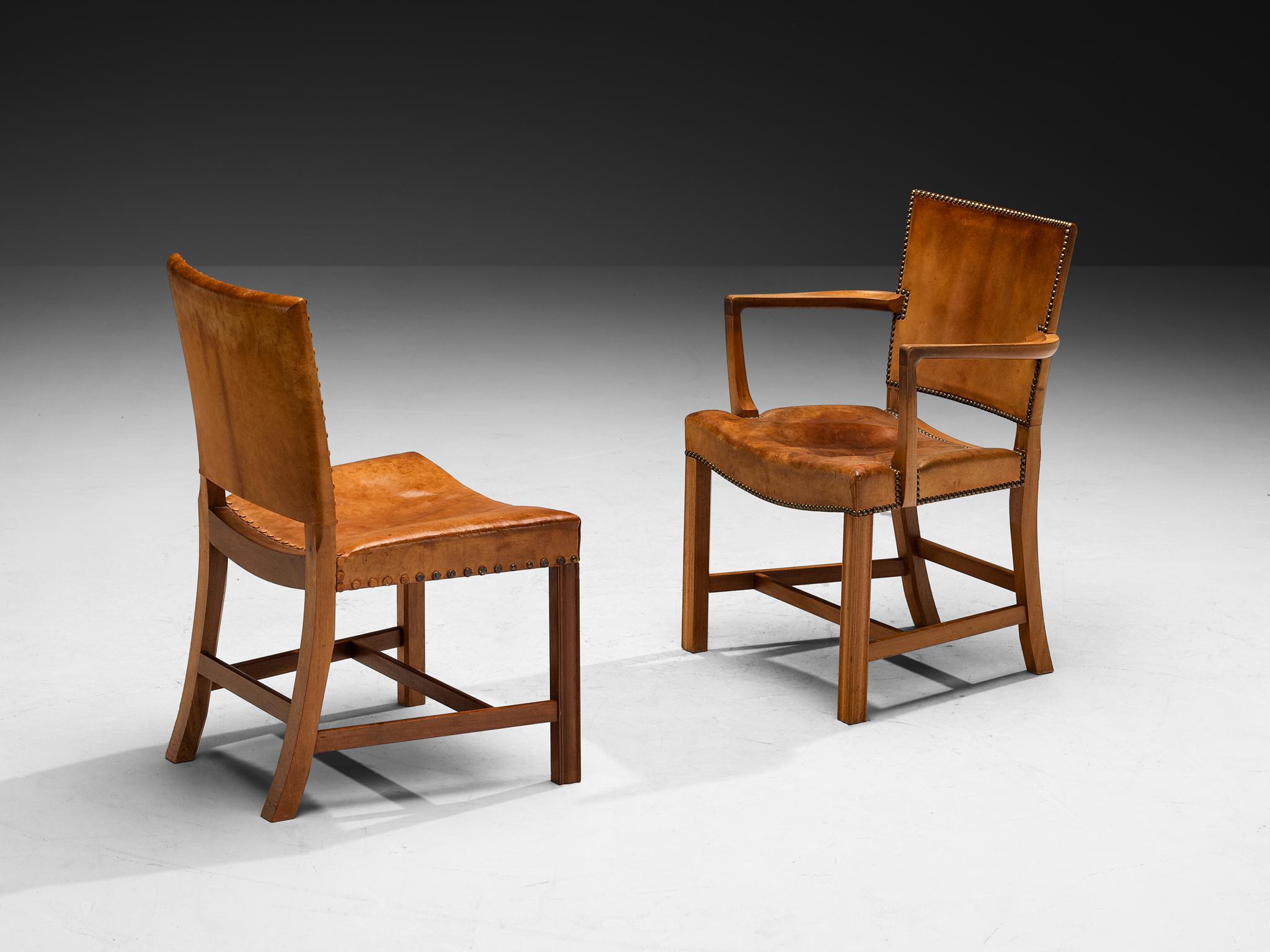 Kaare Klint Rare Set of Eight Dining Chairs in Niger Leather and Mahogany For Sale 2