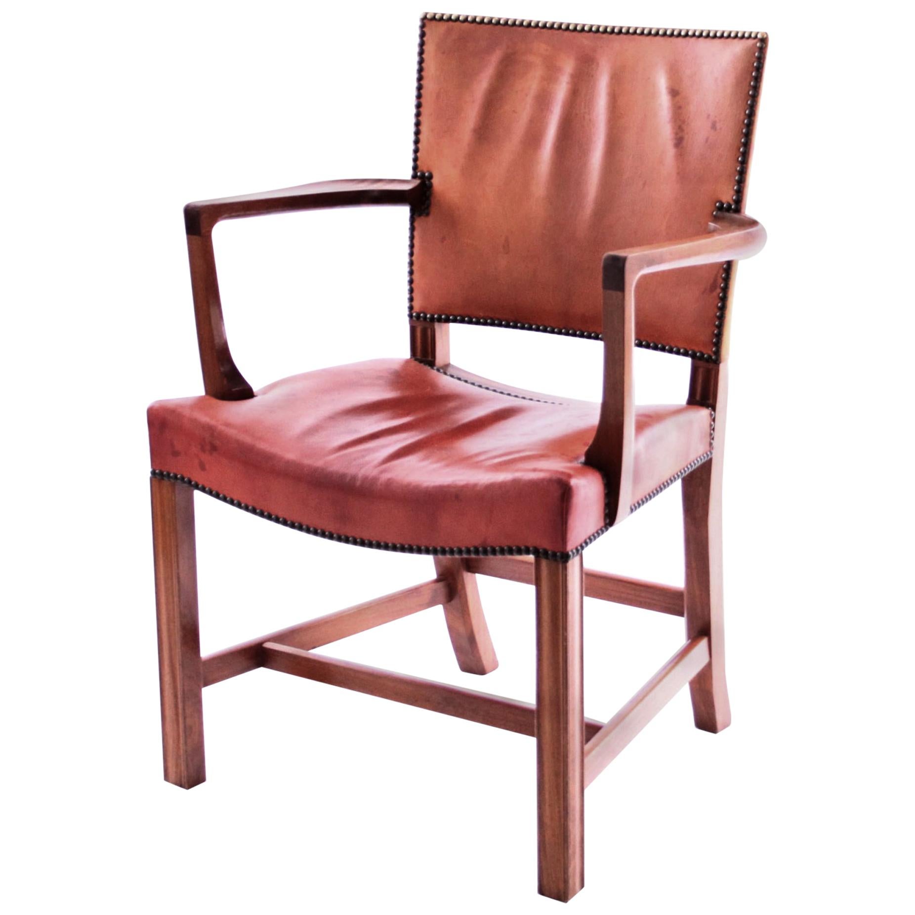 Kaare Klint Red Chair for Rud Rasmussen, Denmark, 1950s