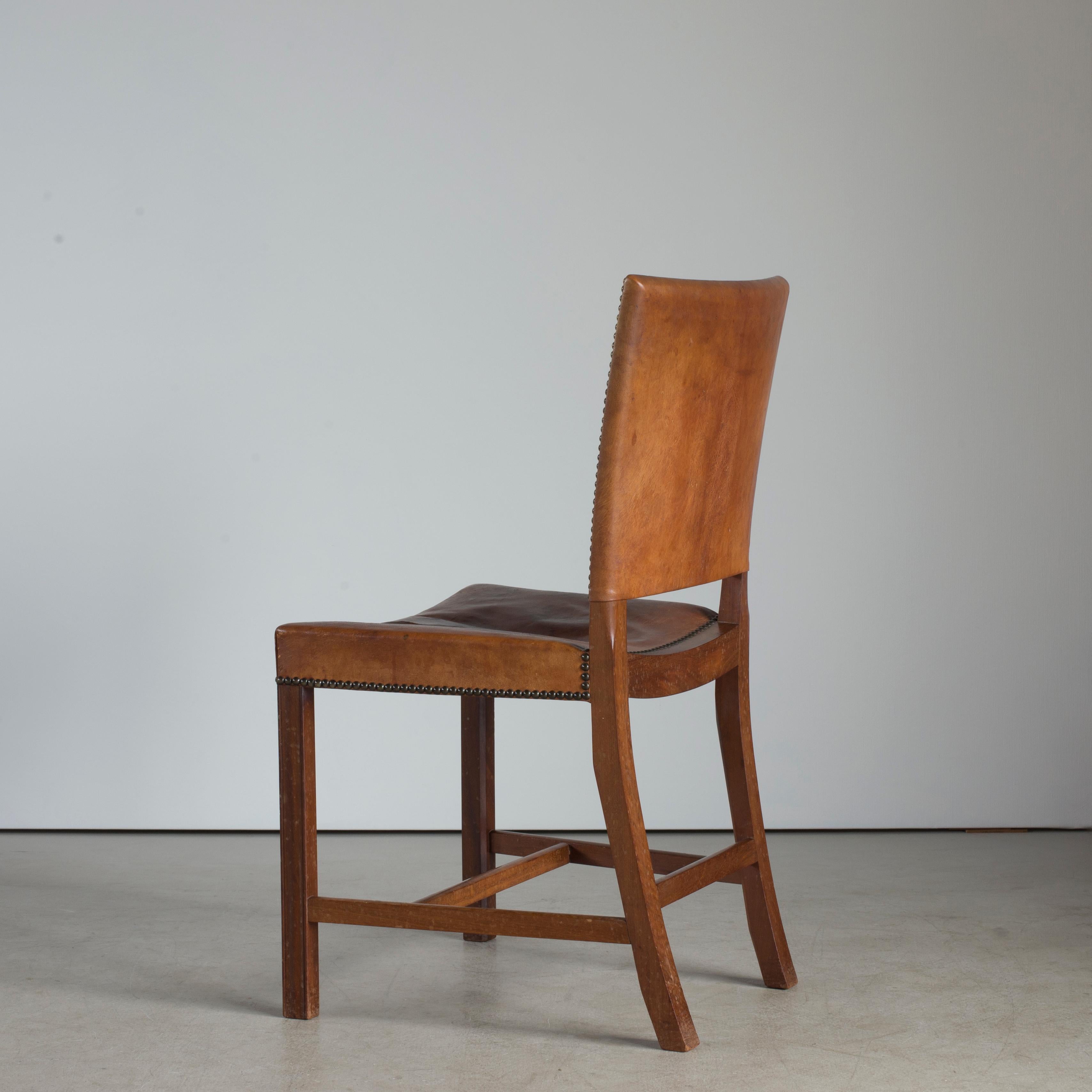 Scandinavian Modern Kaare Klint Red Chair for Rud. Rasmussen