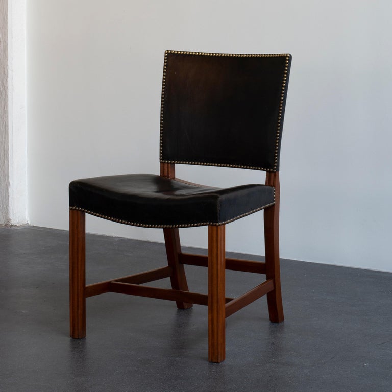 Brass Kaare Klint Red Chair for Rud. Rasmussen For Sale