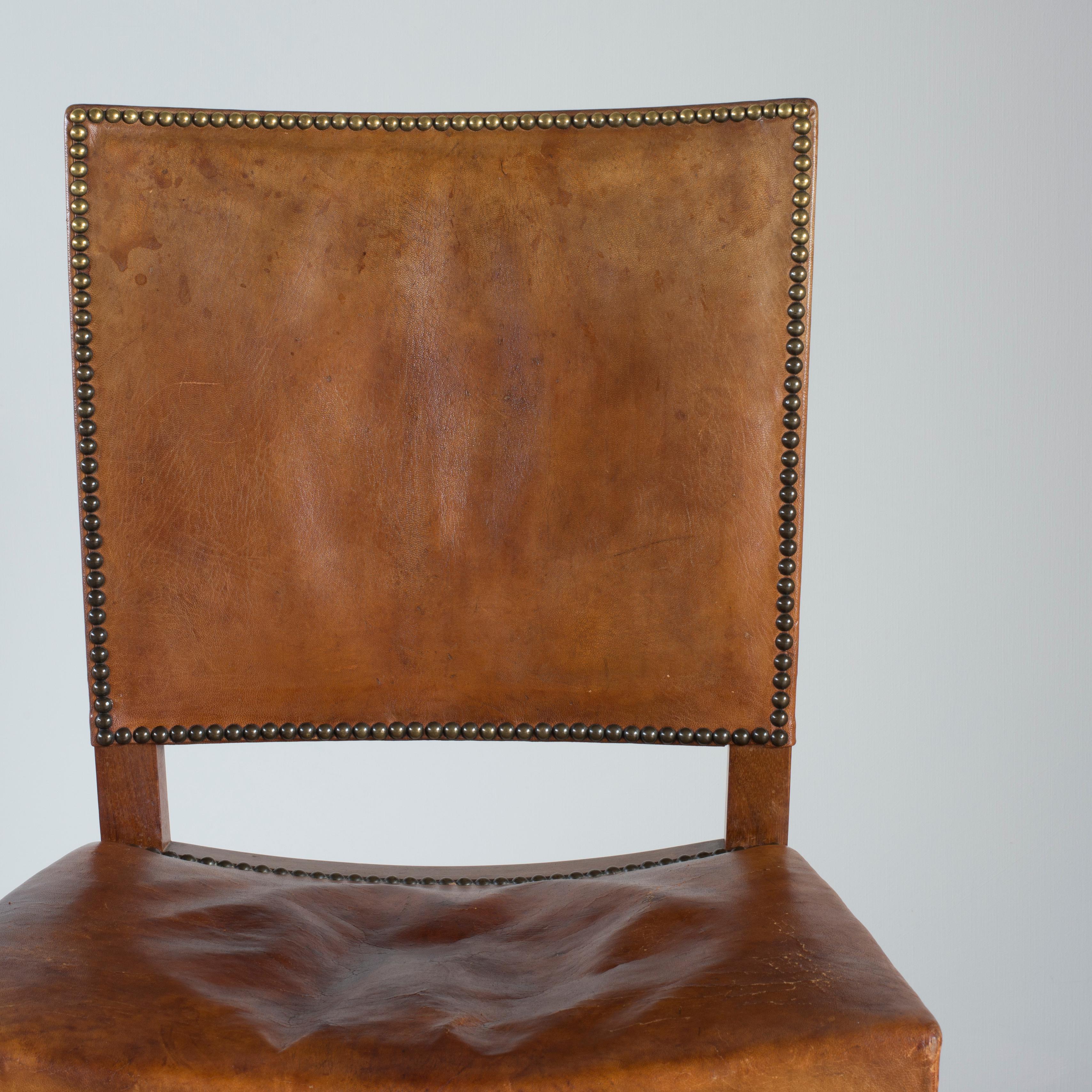 Brass Kaare Klint Red Chair for Rud. Rasmussen