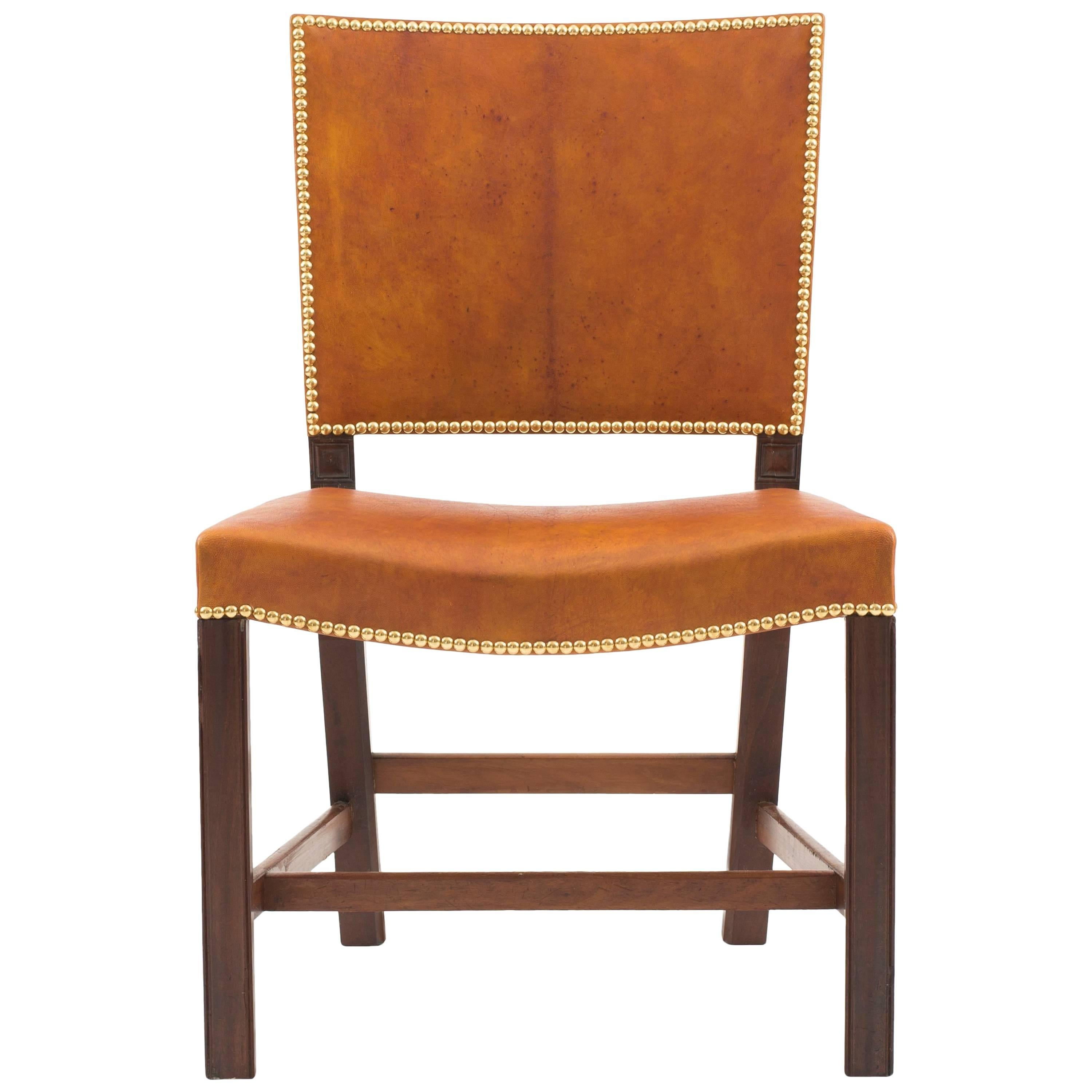 Kaare Klint Red Chair in Cuban Mahogany and Niger Leather, 1928