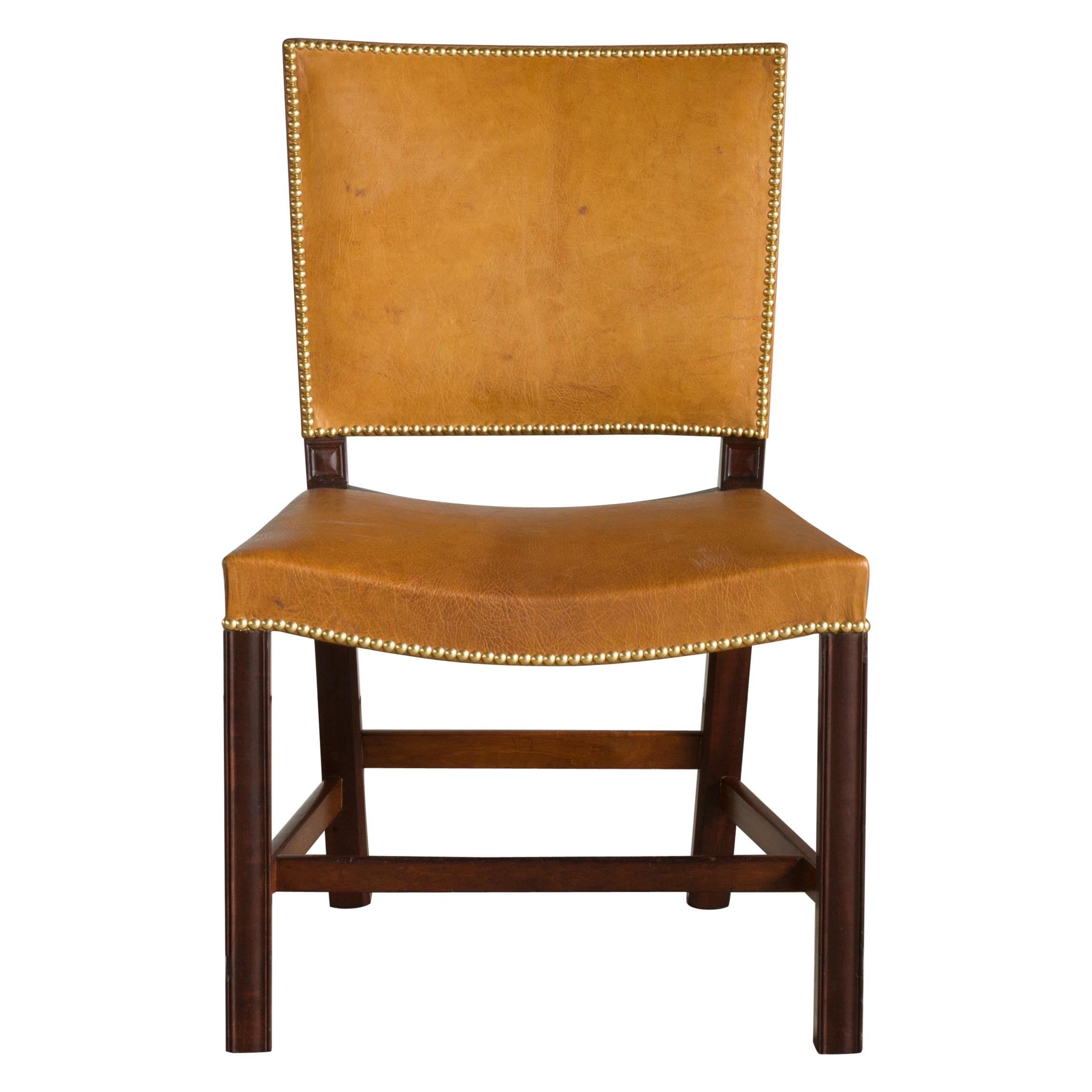 Kaare Klint Red Chair of Cuban Mahogany and Niger Leather