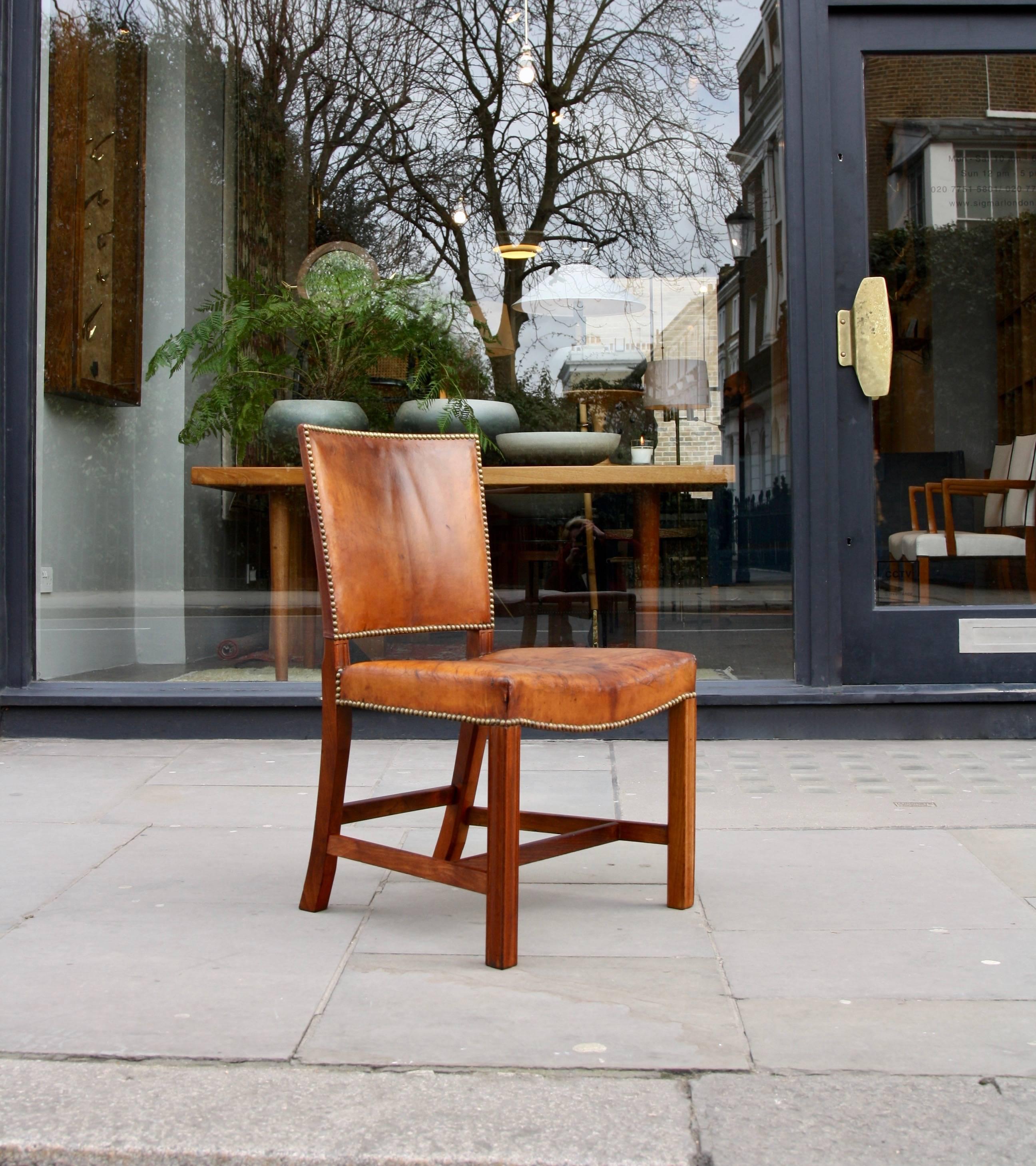 Scandinavian Modern Kaare Klint ‘Red’ Chair, Model No. 4751 by Rud, Rasmussen, circa 1930