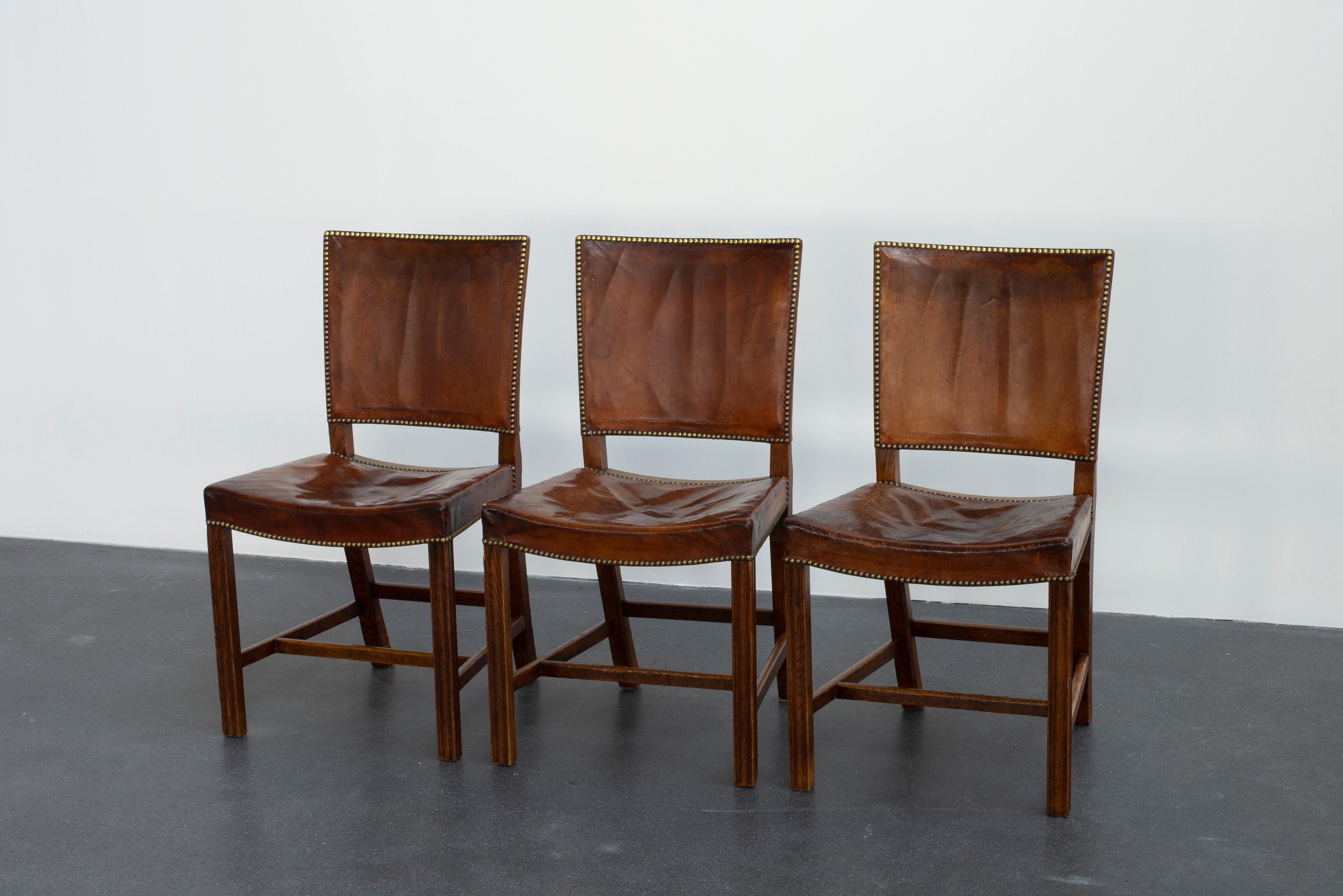 Mid-20th Century Kaare Klint Red Chairs for Rud. Rasmussen