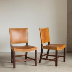Kaare Klint Red Chairs of Cuban Mahogany and Niger Leather