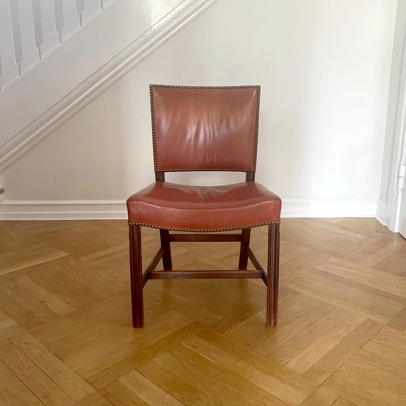 European Kaare Klint Red Chairs, Rud Rasmussen, Denmark, 1950s