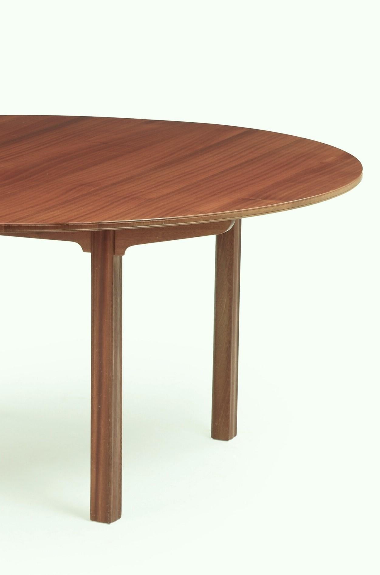 Scandinavian Modern Kaare Klint Round Dining Table Made of Solid Mahogany by Rud Rasmussen For Sale