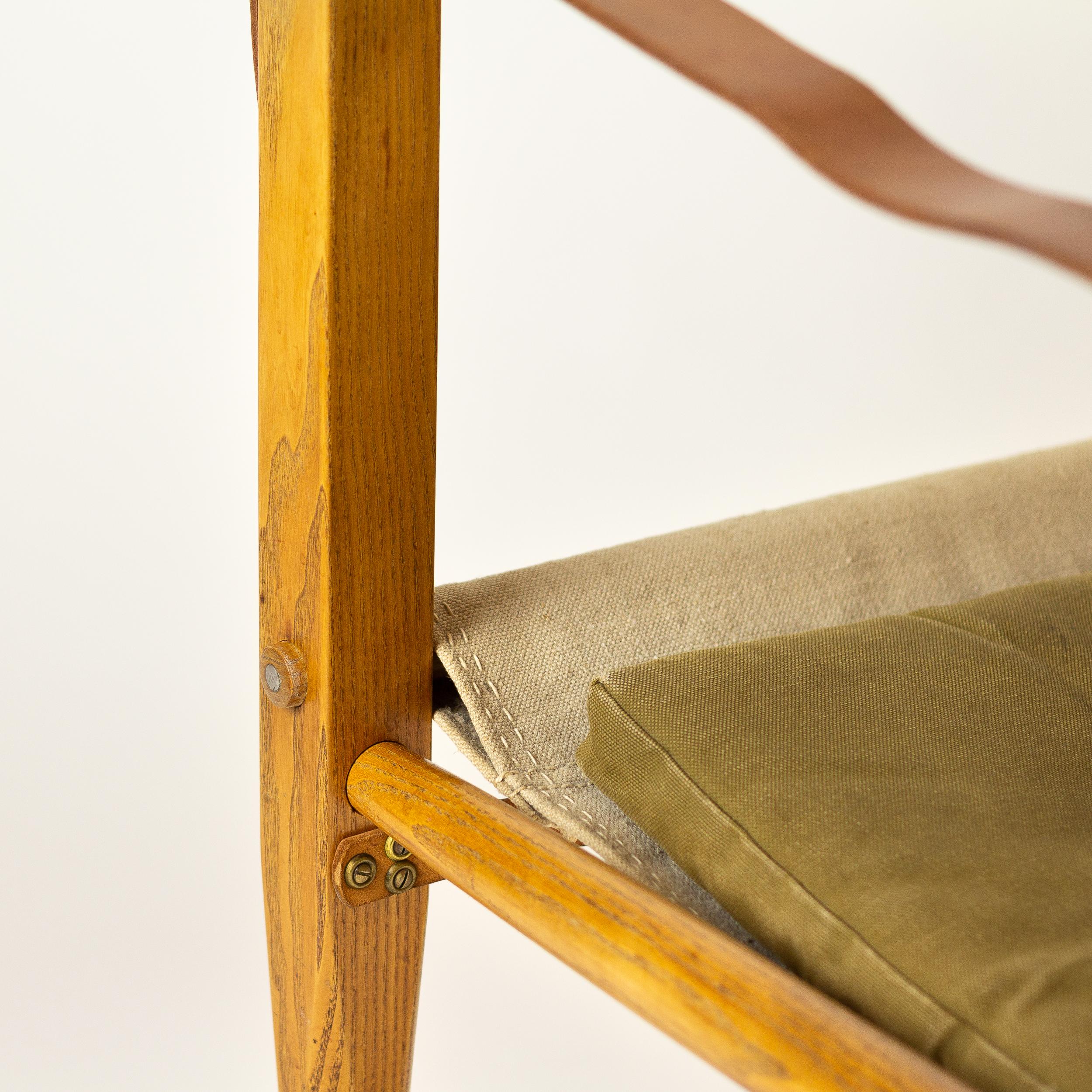 Canvas Kaare Klint Safari Chair by Rud Rasmussen for Illums Bolighus