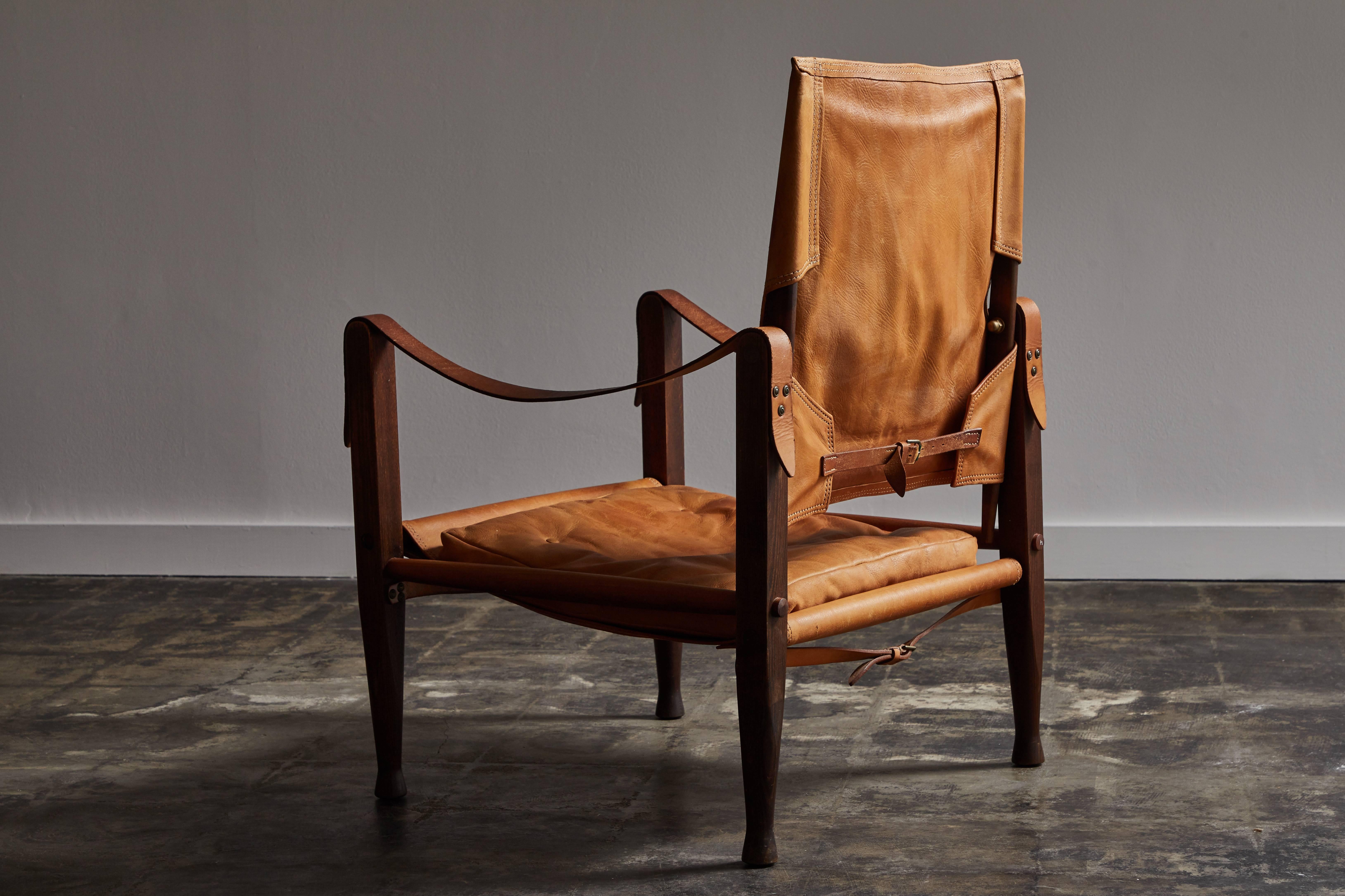 Kaare Klint Safari Chair for Rud Rasmussen In Excellent Condition In Los Angeles, CA