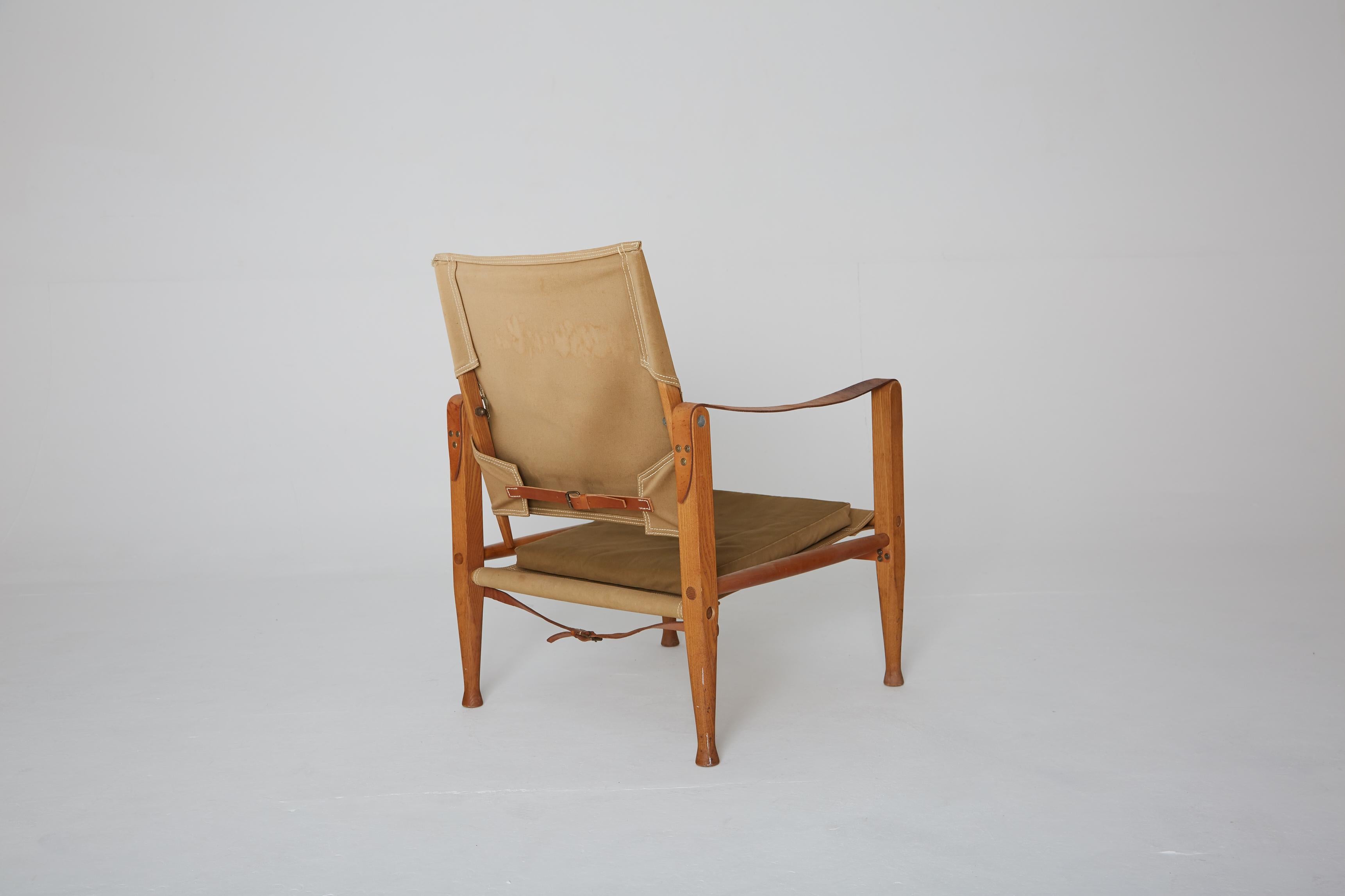 Kaare Klint Safari Chair in Canvas, Made by Rud Rasmussen, Denmark, 1960s 3
